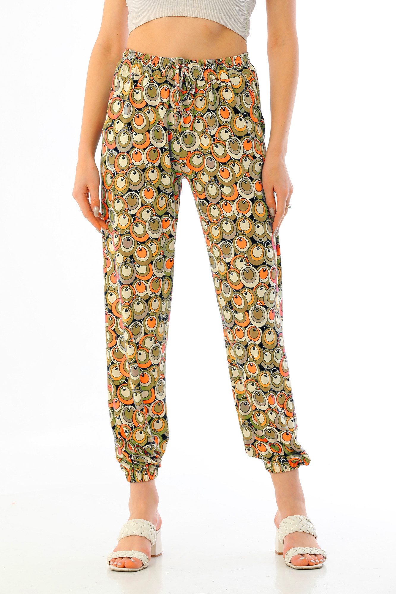 Bongual Strandhose Aladinhose Vintage Kreise Muster günstig online kaufen