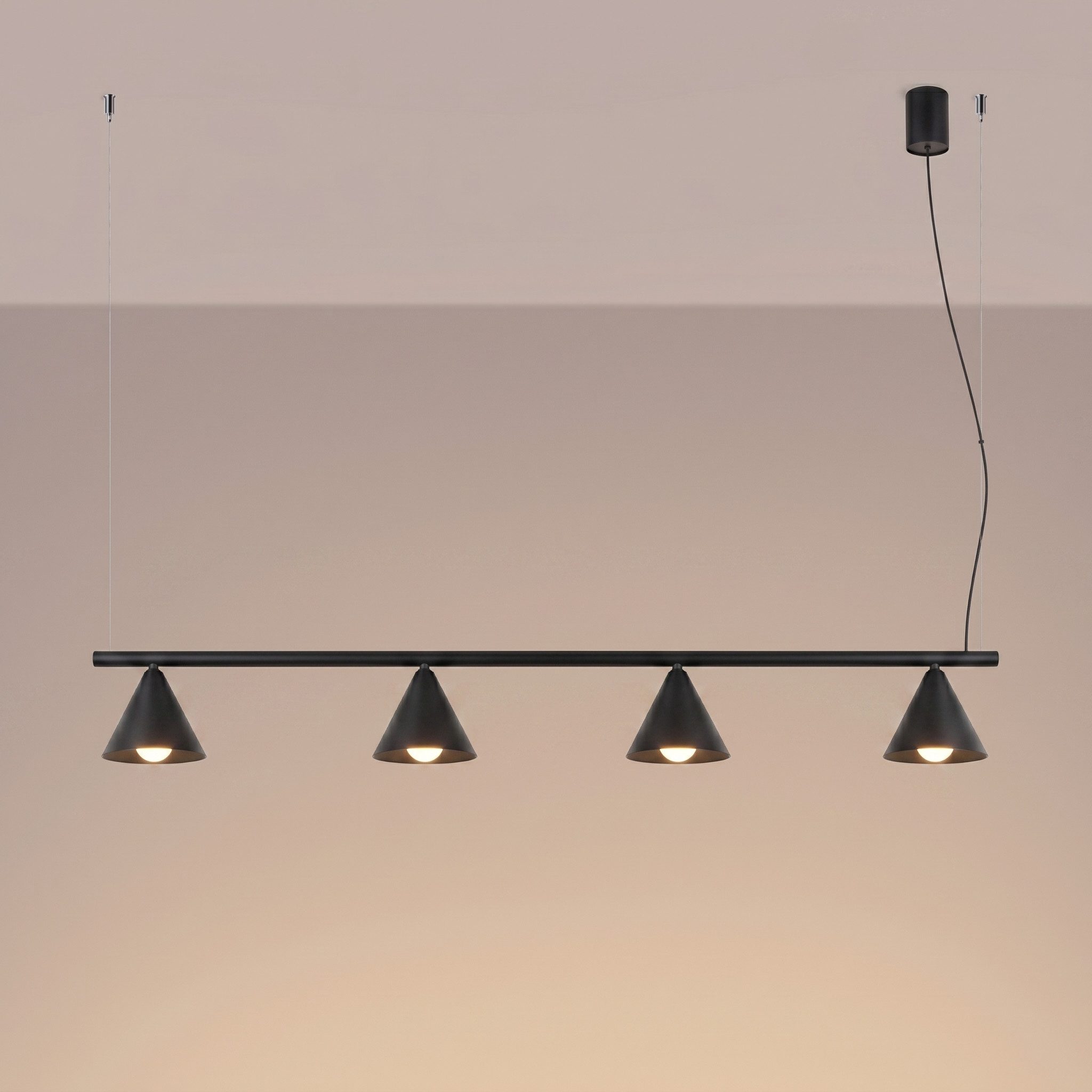 SOLLUX lighting Kronleuchter Kronleuchter NOX 4L schwarz, Nicht enthalten