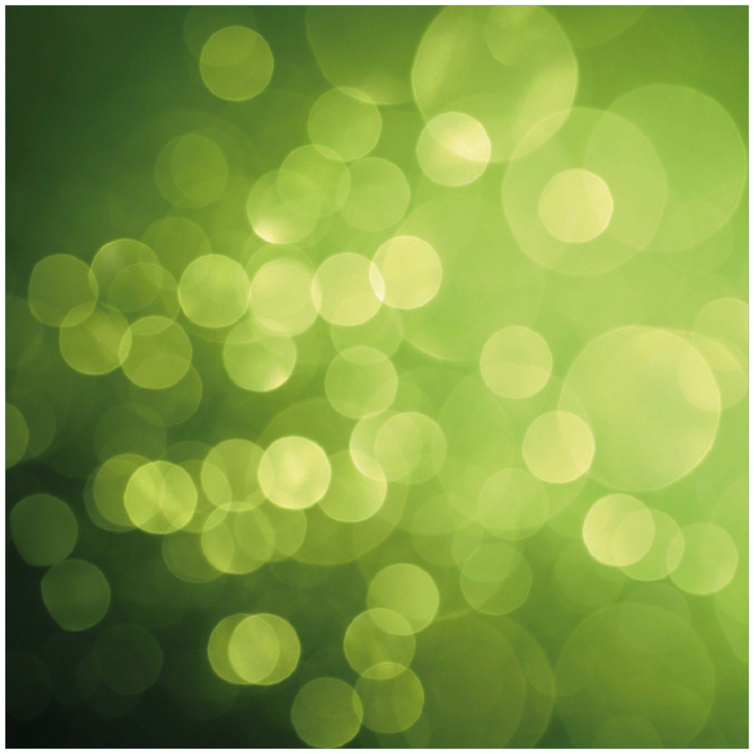 Wallario Memoboard Abstrakte grüne Kreise grüne Lichtpunkte