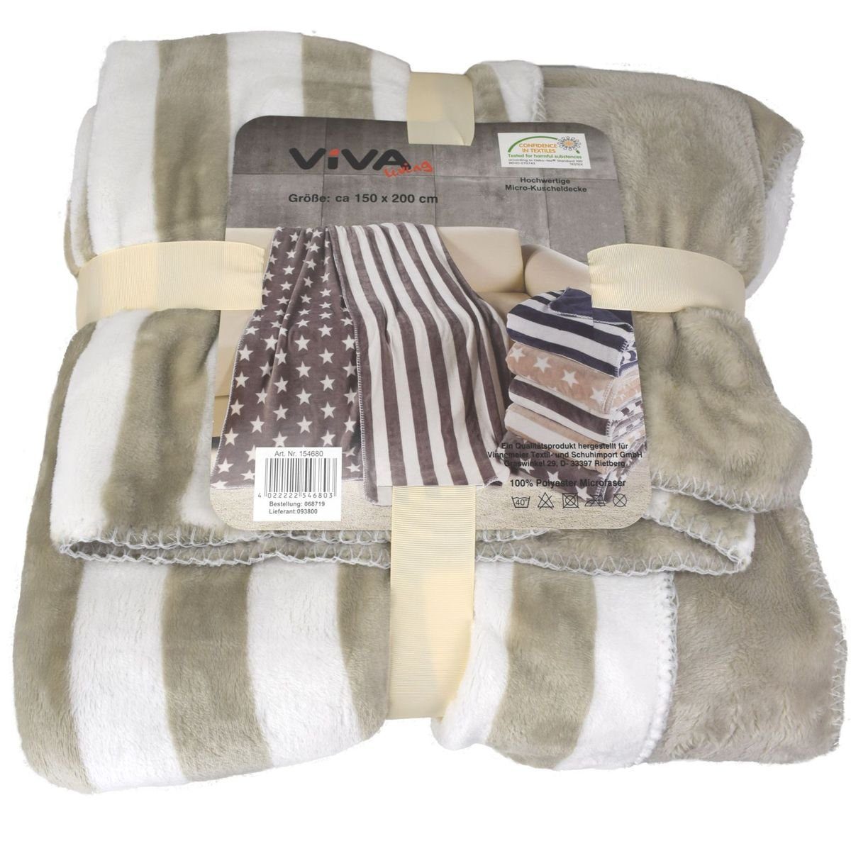 Wohndecke Kuscheldecke aus Mikrofaser 150 x günstig online kaufen