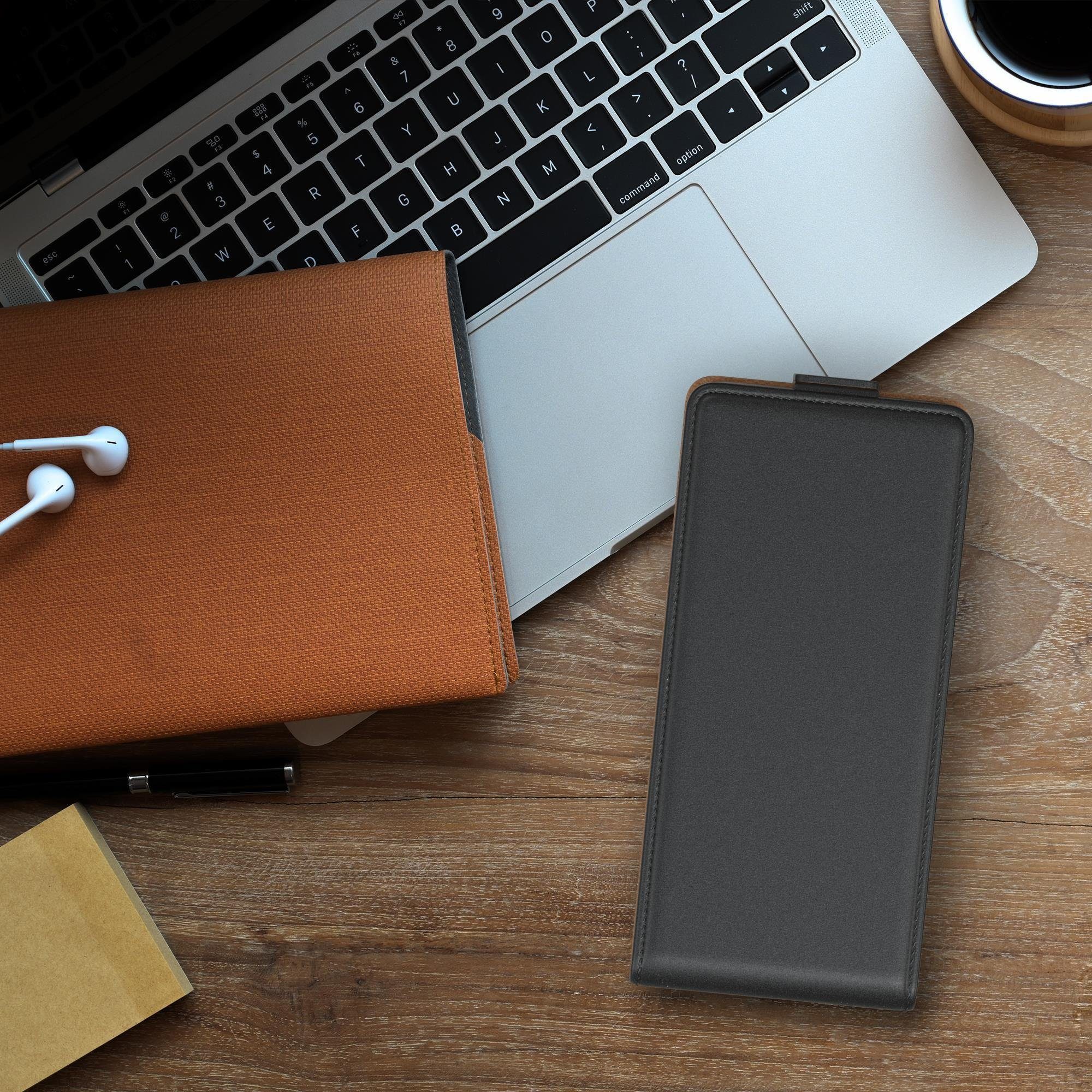 EAZY CASE Handyhülle Flipcase für Apple iPhone 11 Pro 5,8 Zoll, Tasche Klapphülle Handytasche zum Aufklappen Etui Kunstleder Schwarz