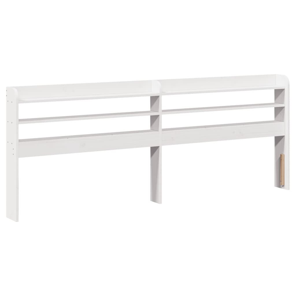 vidaXL Bett Kopfteil mit Ablagen Weiß 180 cm Massivholz Kiefer (1-tlg)