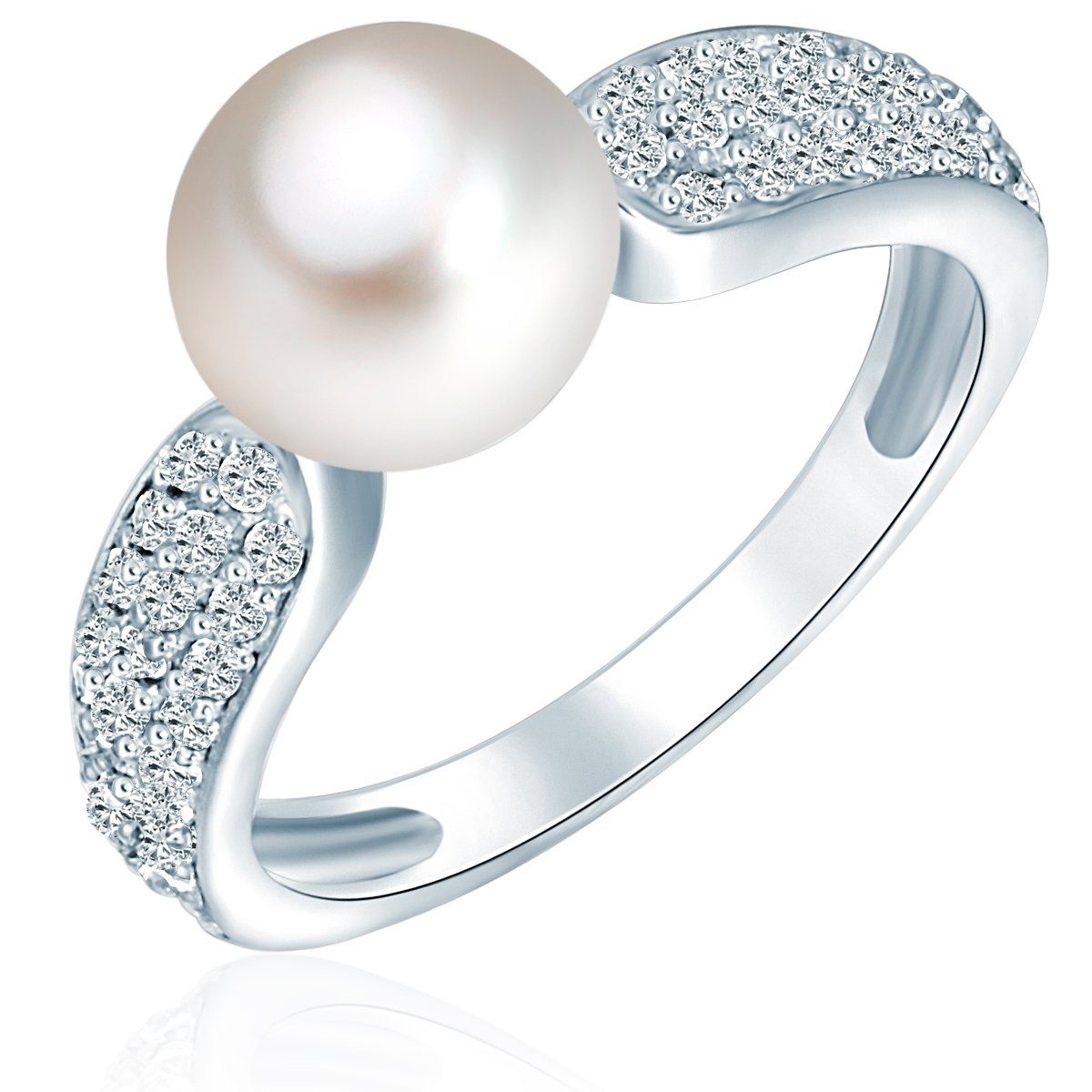 Süßwasser-Zuchtperle Perlenring Pearls silber, mit Valero