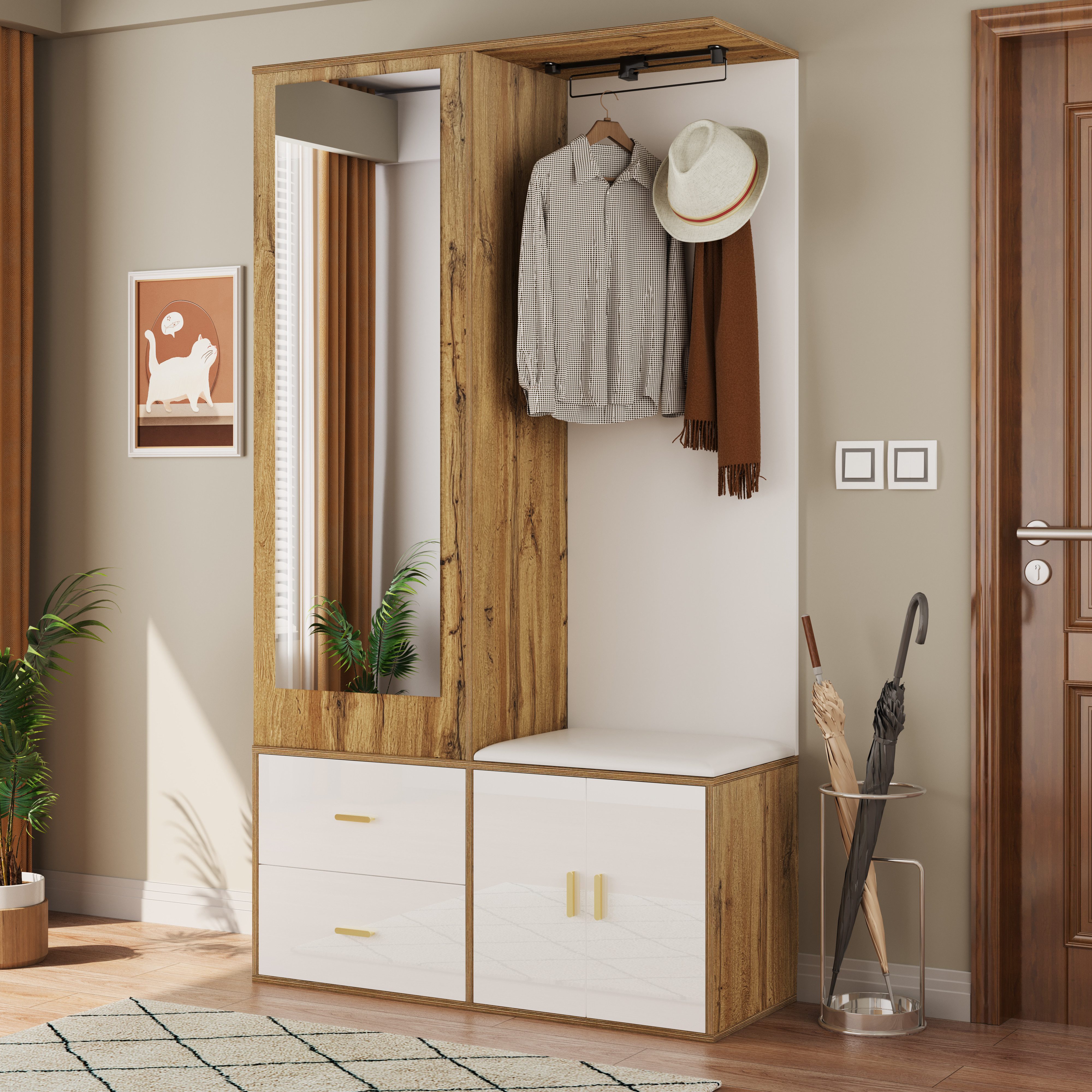 Refined Living Garderoben-Set Garderobenschrank,Flurgarderobe, Dielenschran günstig online kaufen
