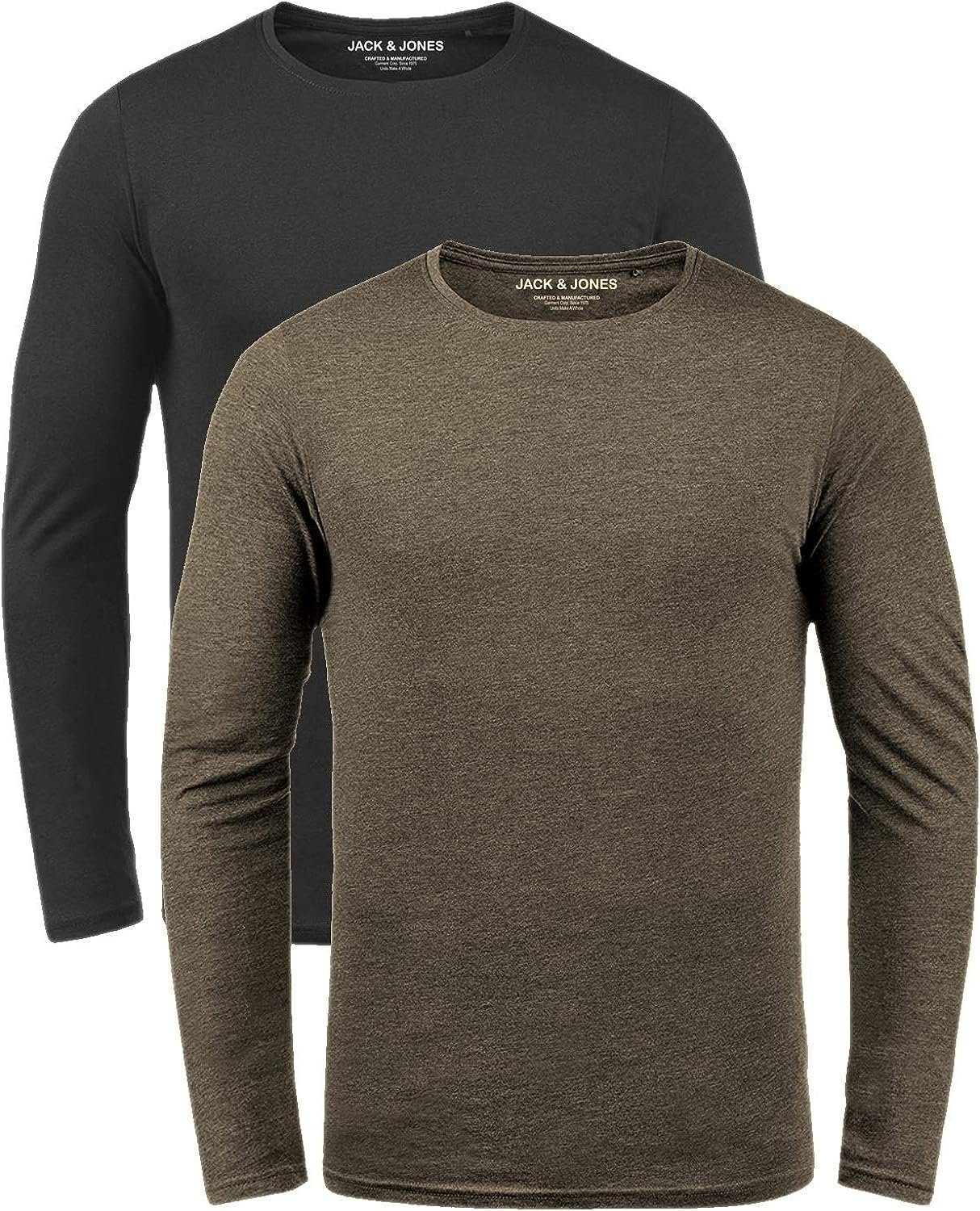 Jack & Jones Langarmshirt (Set, 2er-Pack) in Unifarben