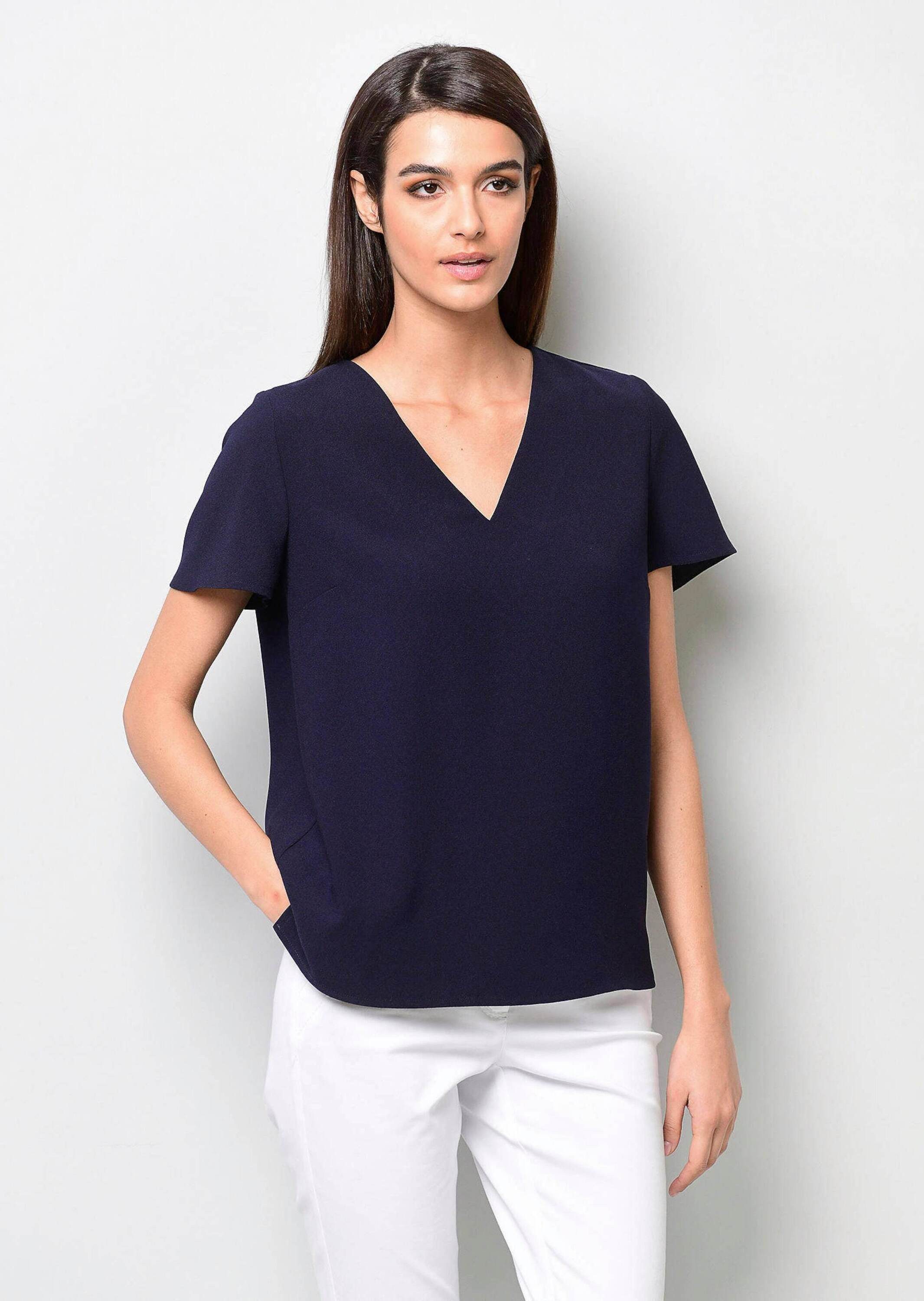 Shirtbluse Bluse mit V-Ausschnitt