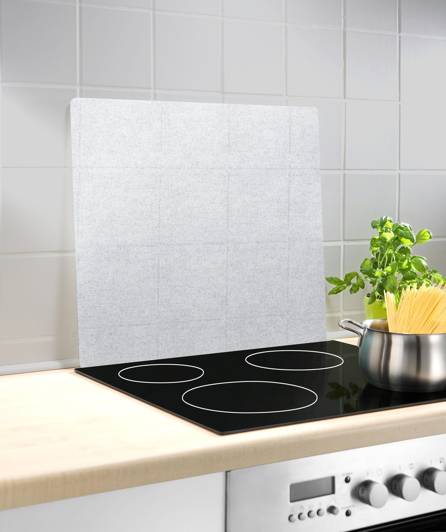 WENKO Herd-Abdeckplatte Universal Modell 3 in 1, Glas, Kunststoff, Herdabdeckung für alle Herdarten, Spritzschutz und Schneidebrett