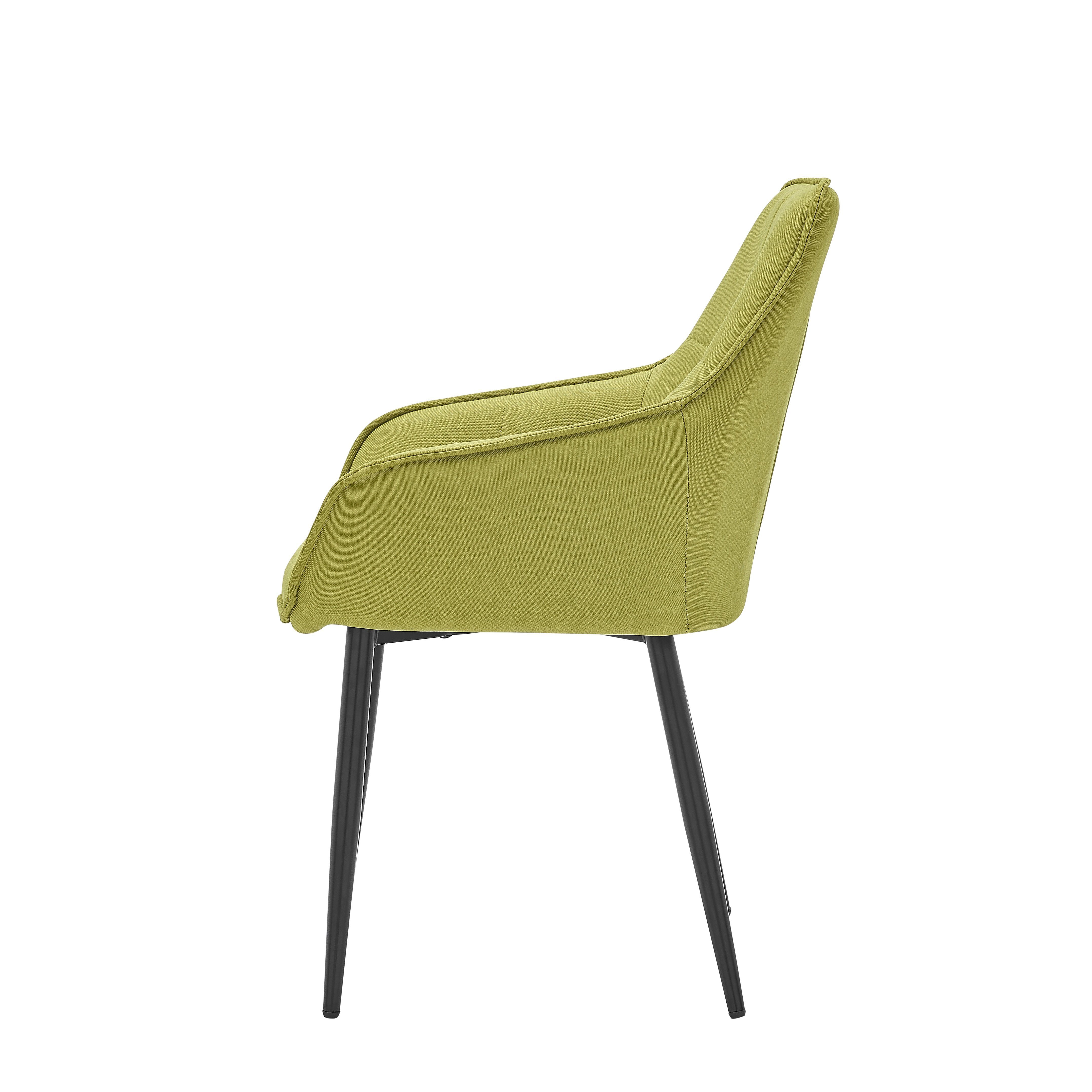 TPFLiving Esszimmerstuhl mit aus - Farbe 55x86x46 | cm, grün (pulverbeschichtet), cm grün 1 Sitzhöhe: Bezug MAßE (BxHxT): Norah Leinen-Stoff - grün St), - Metall Gestell Armlehnstuhl (Esstischstuhl stabilem 49