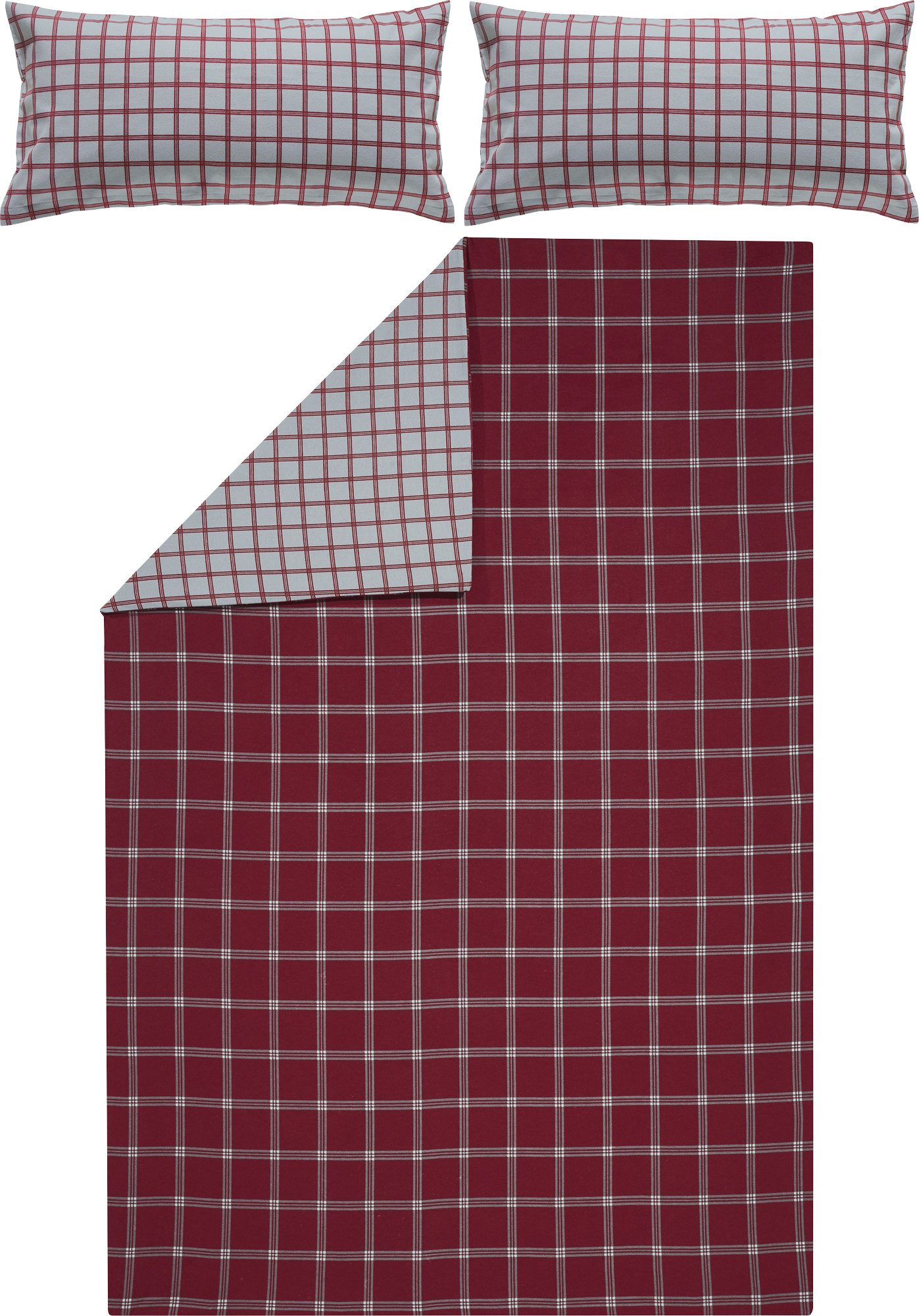 Erwin Müller Bettwäsche Wendebettwäsche, Biber, Edelflanell Karo