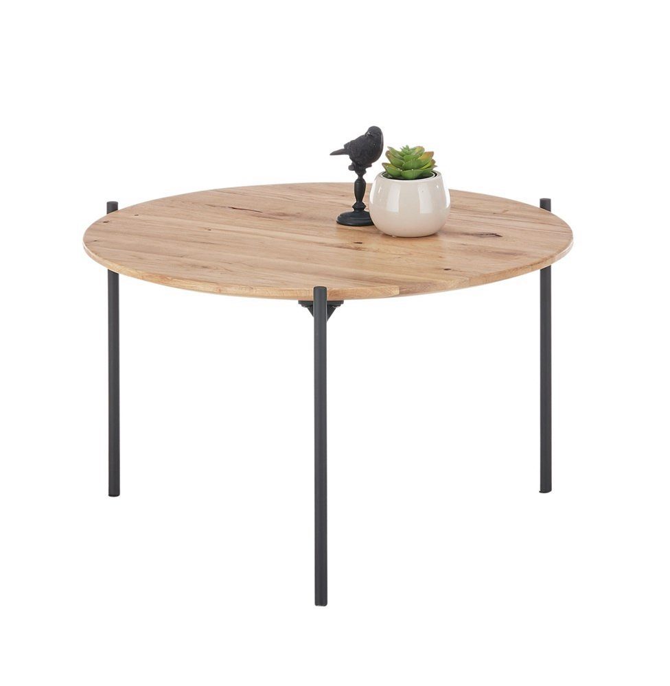 MCA furniture Couchtisch Couchtisch Assuan, Eiche massiv, rund, Eiche / schwarz, verschiede (no-Set)