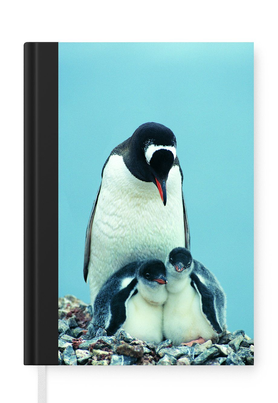 MuchoWow Notizbuch Tiere - Pinguine - Küken, Journal, Merkzettel, Tagebuch, Notizheft, A5, 98 Seiten, Haushaltsbuch