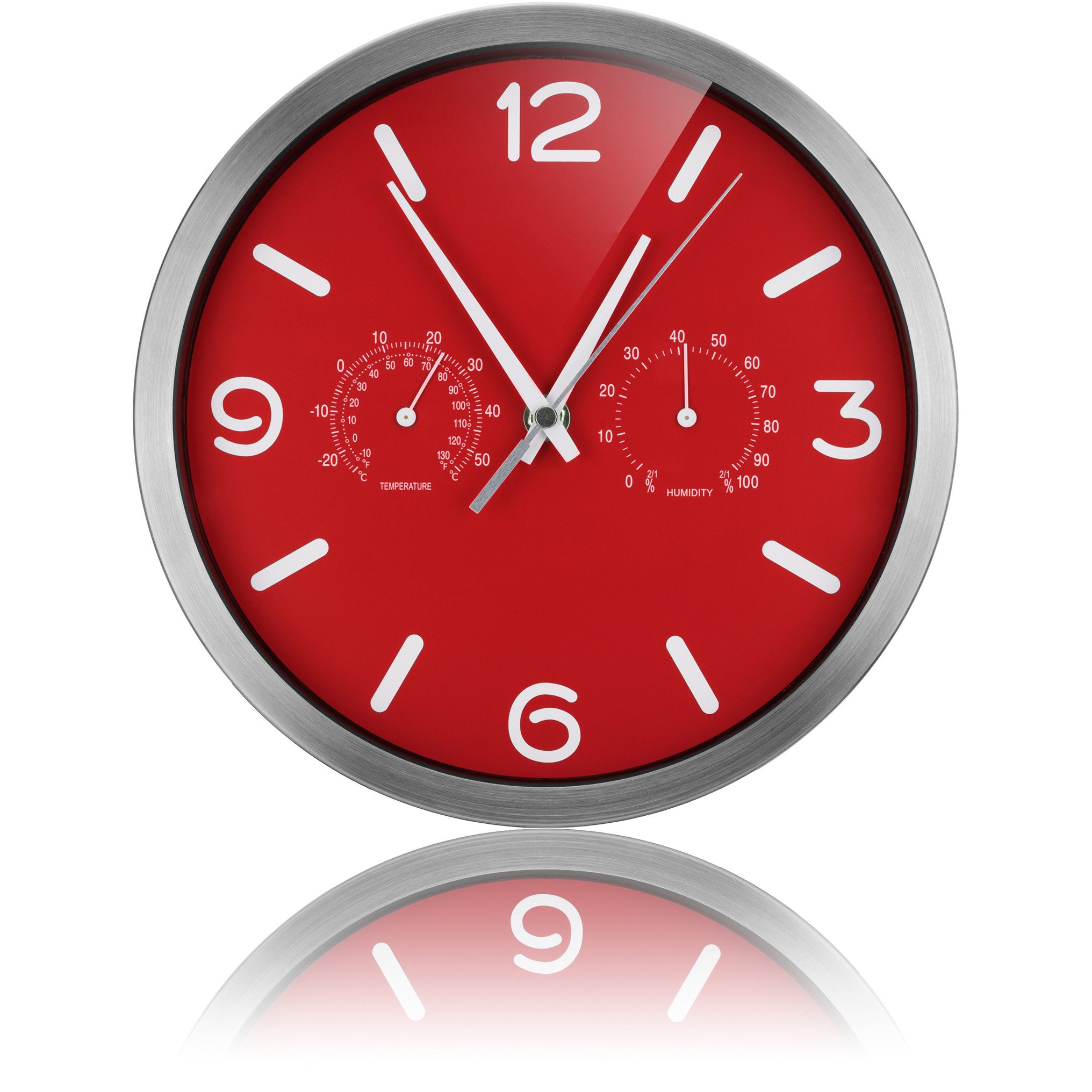 OPTUS Wanduhr MyTime ND DCF Thermo-/ Hygro- Wanduhr 25cm - rot günstig online kaufen