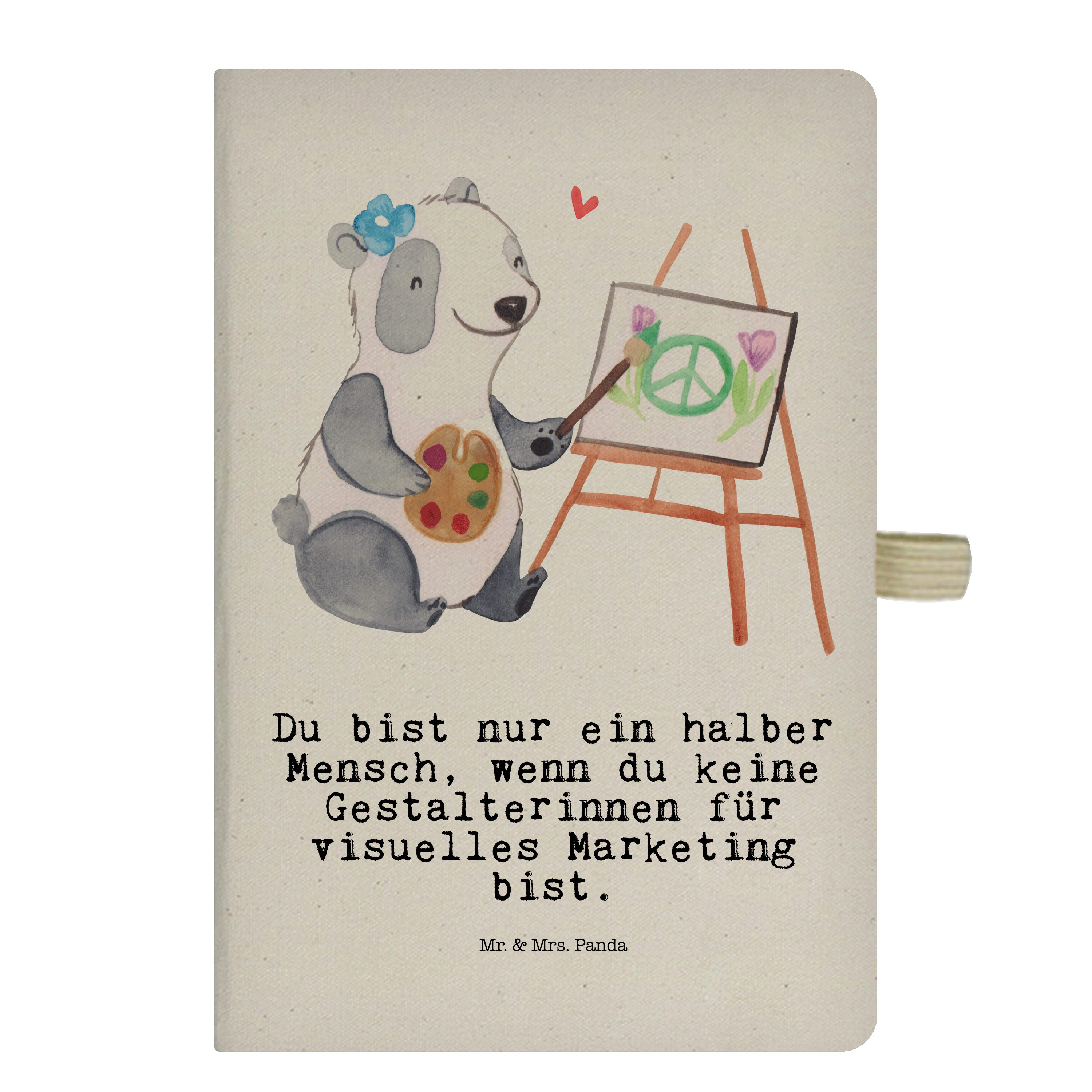 Panda Transparent Notizbuch - & mit Mrs. für Marketing Mrs. Mr. Panda Herz Mr. Gesch - visuelles & Gestalterinnen