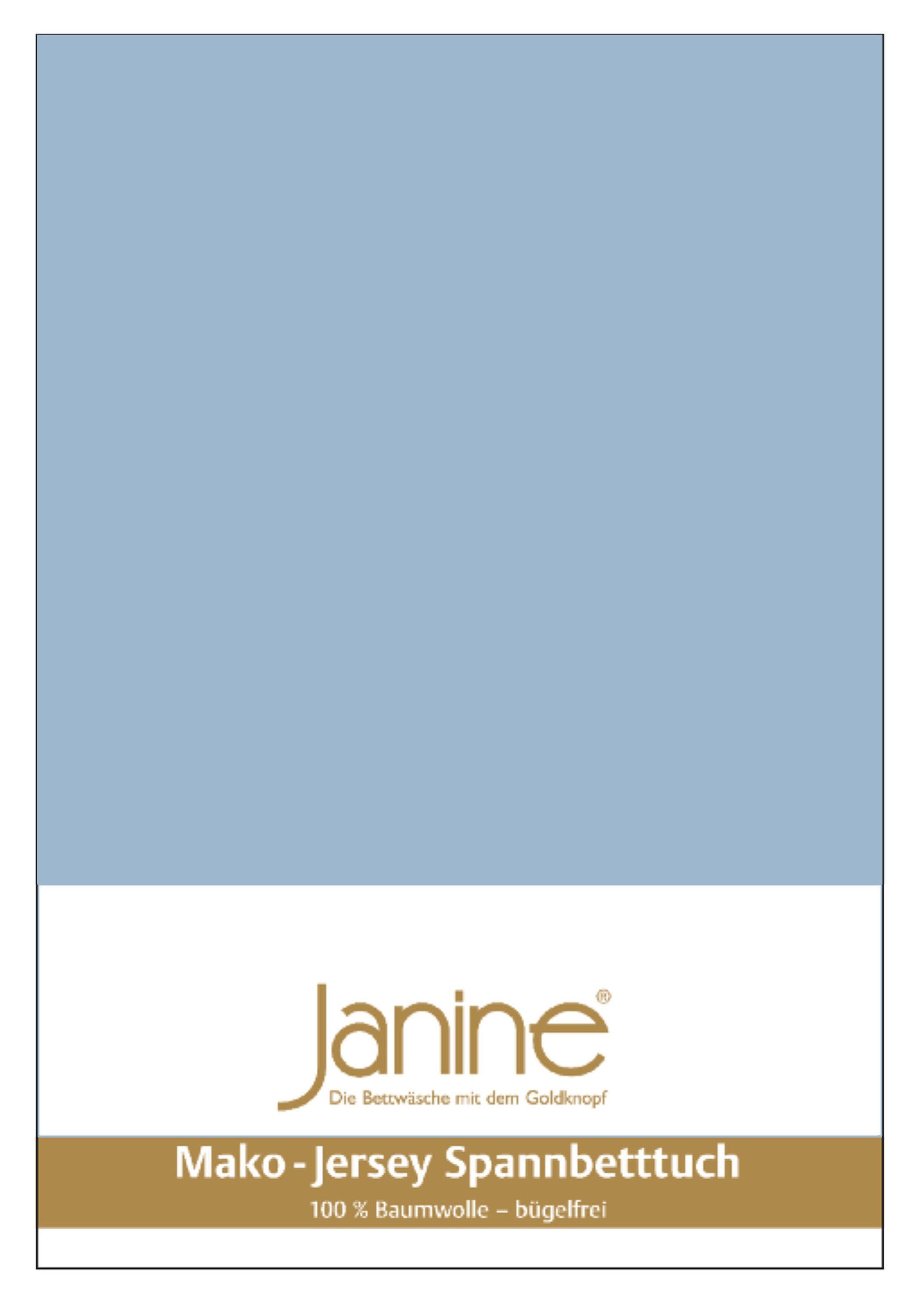Janine Janine Spannbetttuch Mako-Feinjersey 5007 perlblau (32) Größe:  100x günstig online kaufen