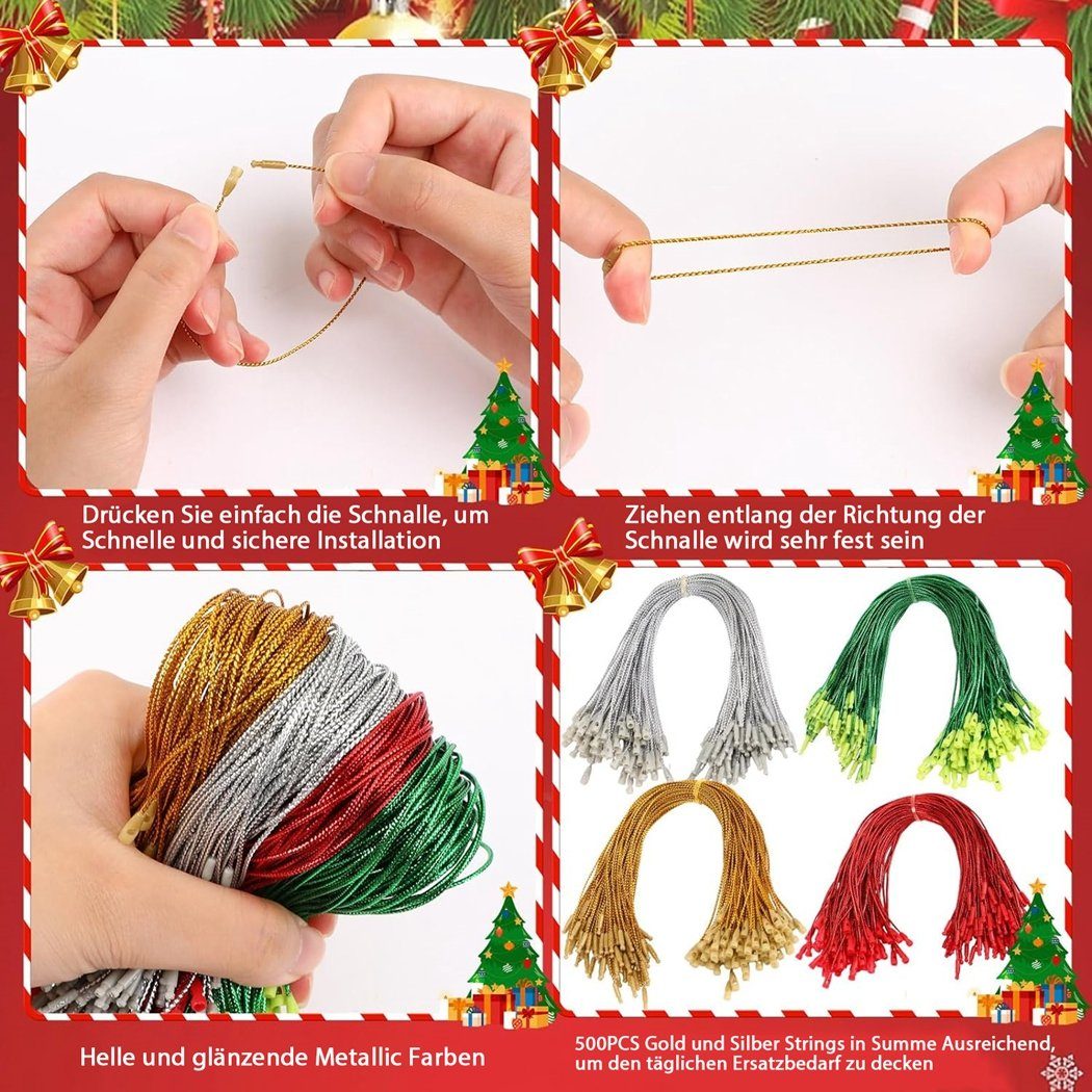 Stück Ornament-Aufhänger Dekobaum TUABUR 400 Weihnachtsornament-Lanyards,