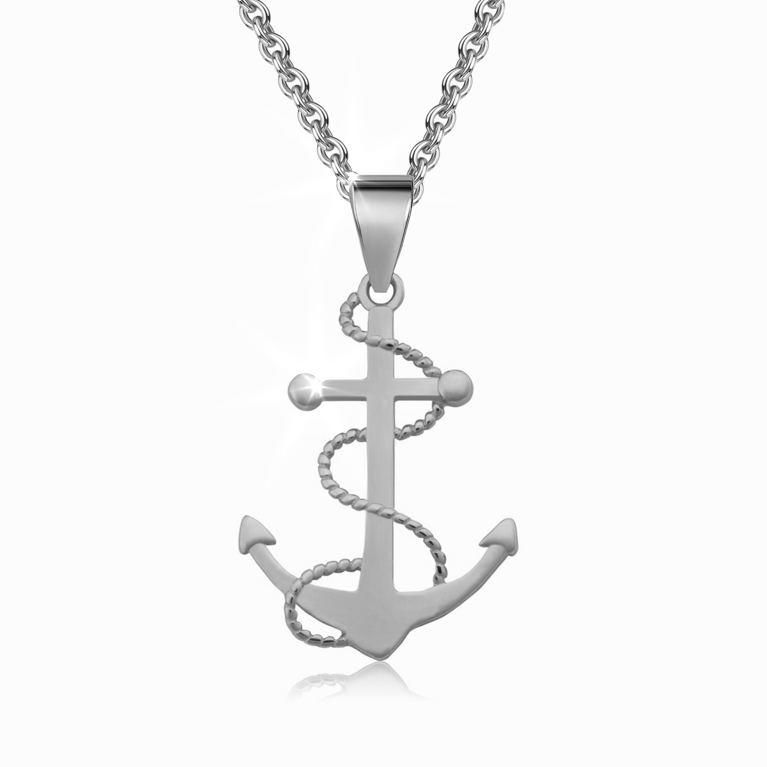Kette mit Anhänger Schmuck Geschenk Silber 925 Halsschmuck Ankerkette Anker