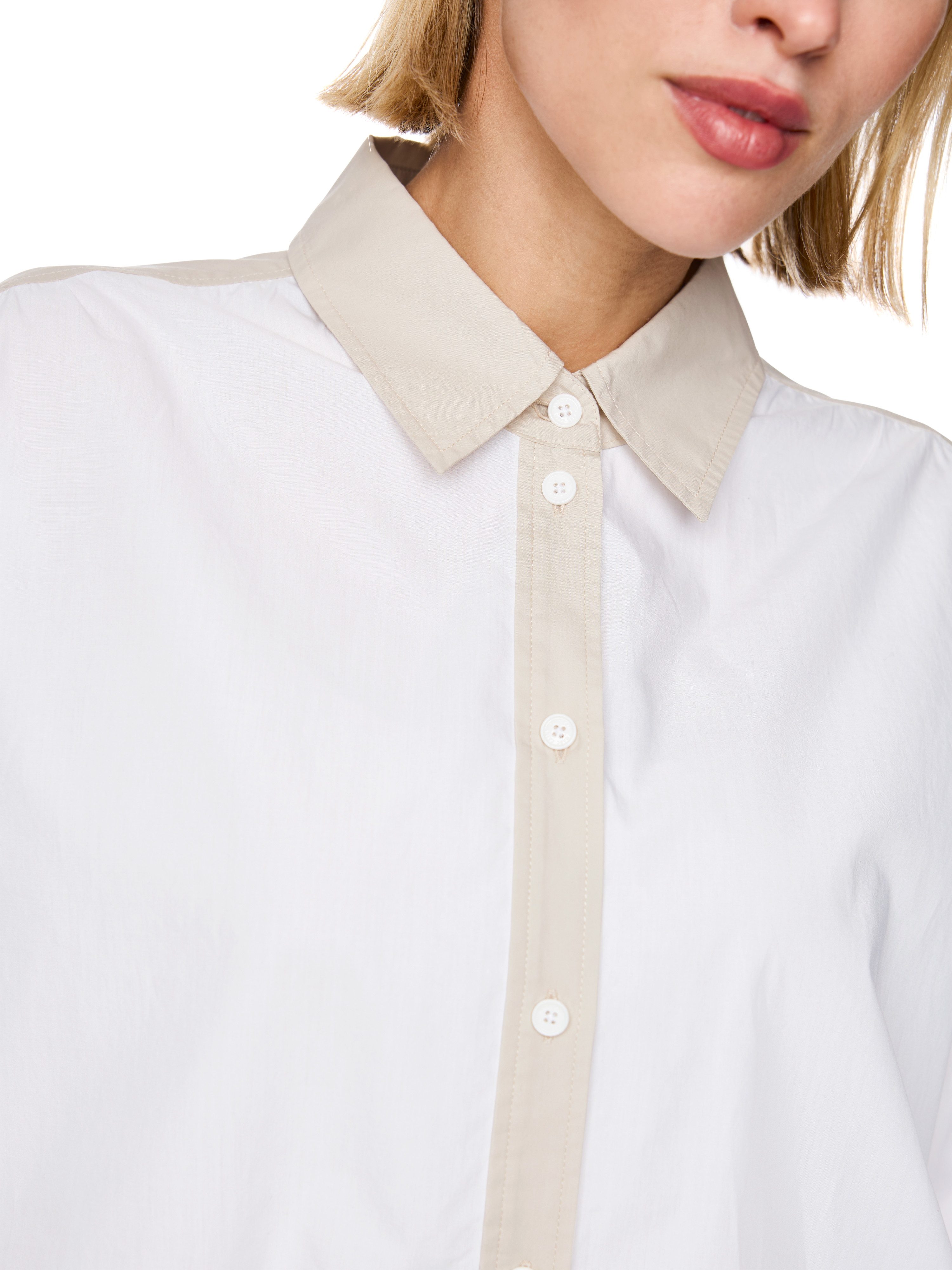 Marc Cain Kurzarmbluse Golden Hour Premium Damenmode mit Kontrast-Details