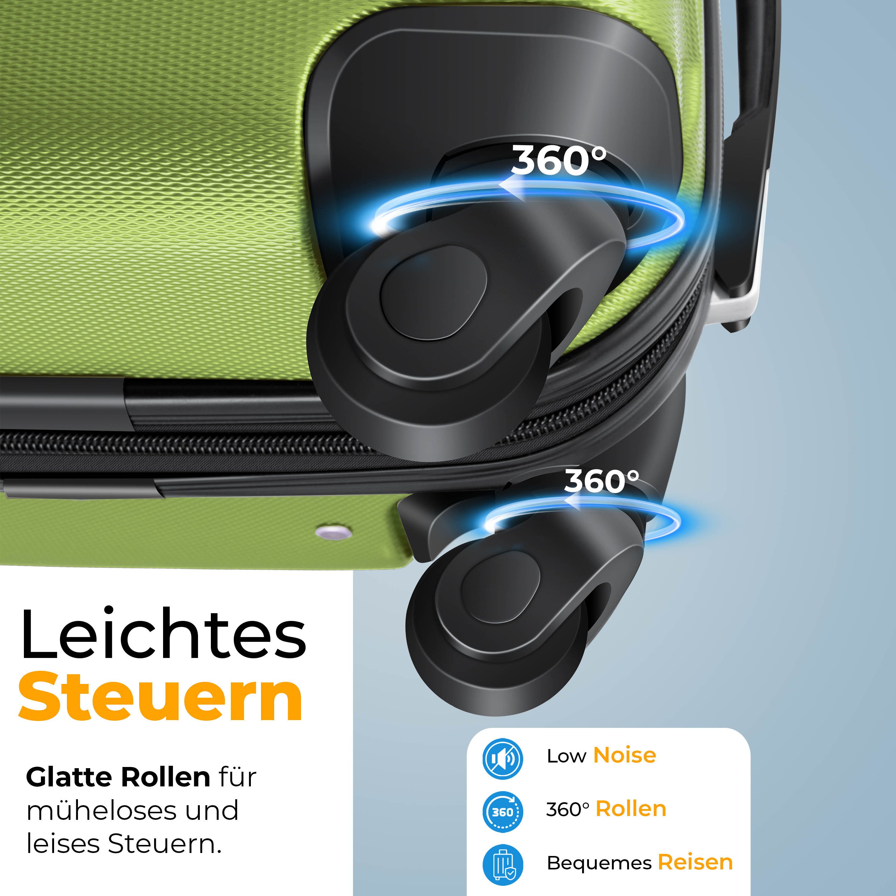 KESSER Hartschalen-Trolley Reisekoffer Handgepäck 55L Koffer Inkl. Kofferwaage + Gepäckanhänger, 4 Rollen, Rollkoffer ABS-Hartschale mit 4 Rollen, Zahlenschloss & Teleskopgriff