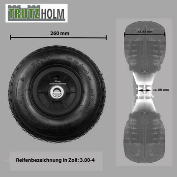 TRUTZHOLM Sackkarren-Rad 2x Sackkarrenrad 260x85 mm 3.00-4 Nabenlänge 60 mm Bollerwagenrad