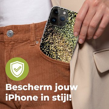 MuchoWow Handyhülle Luxus - Glitzer - Gold - Design - Schwarz, Handyhülle Telefonhülle Apple iPhone 14 Pro Max