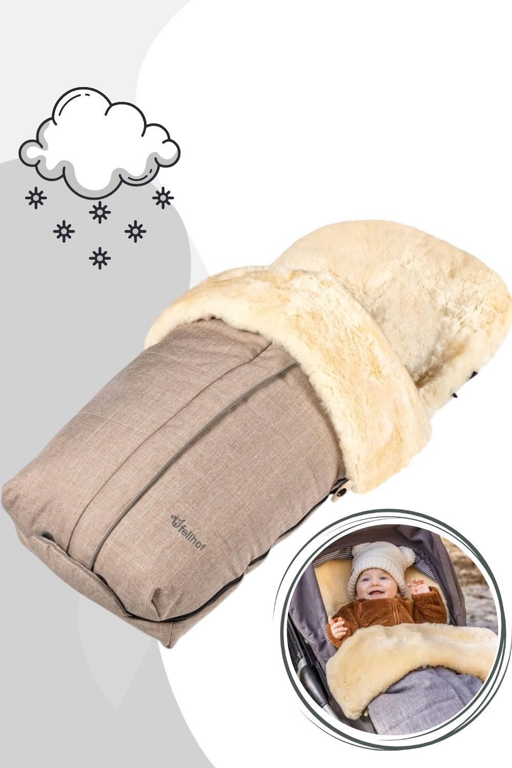 Fellhof Fußsack Kinderwagenfellsack Cortina / Fußsack