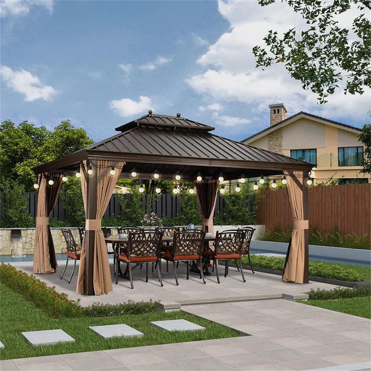 PURPLE LEAF Pavillon Hardtop Aluminium Gazebo günstig online kaufen