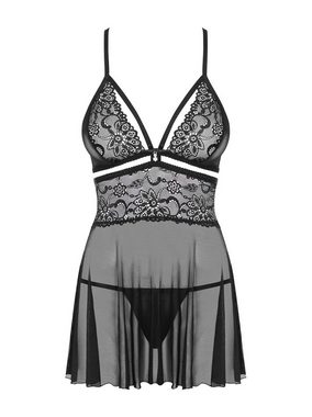 Obsessive Negligé Babydoll schwarz mit String Negligee Chemise (2-tlg)