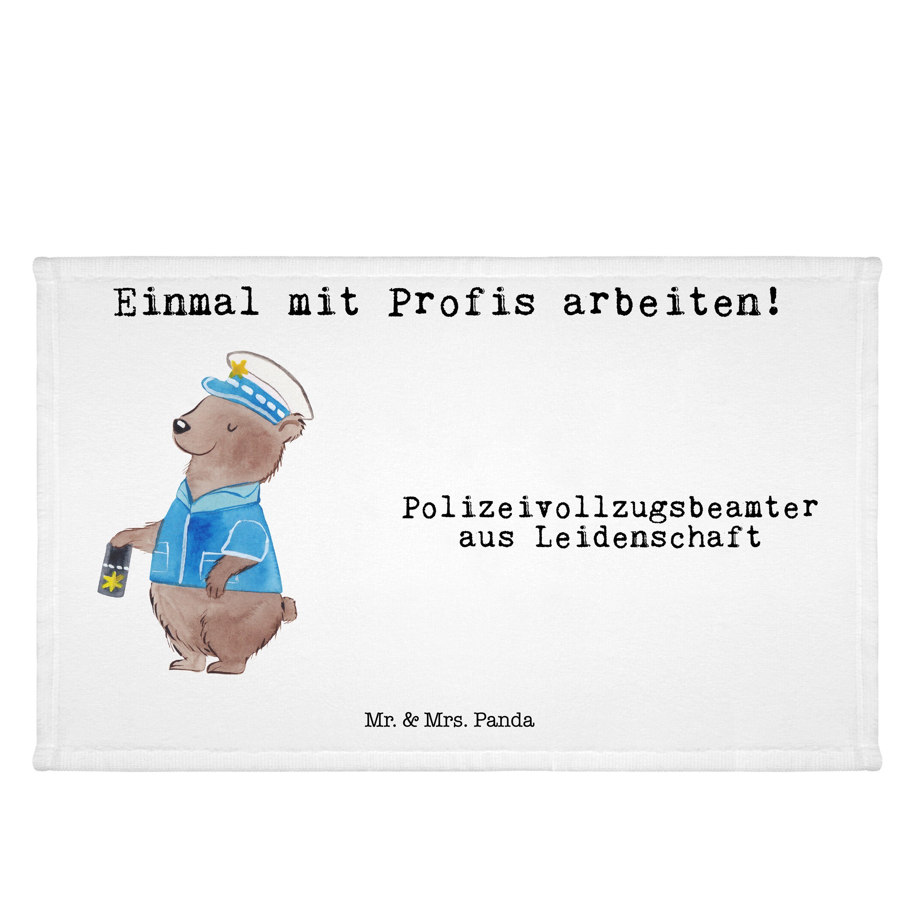 Mr. & Mrs. Panda Handtuch Polizeivollzugsbeamter aus Leidenschaft - Weiß - Geschenk, Firma, Rei, (1-St)