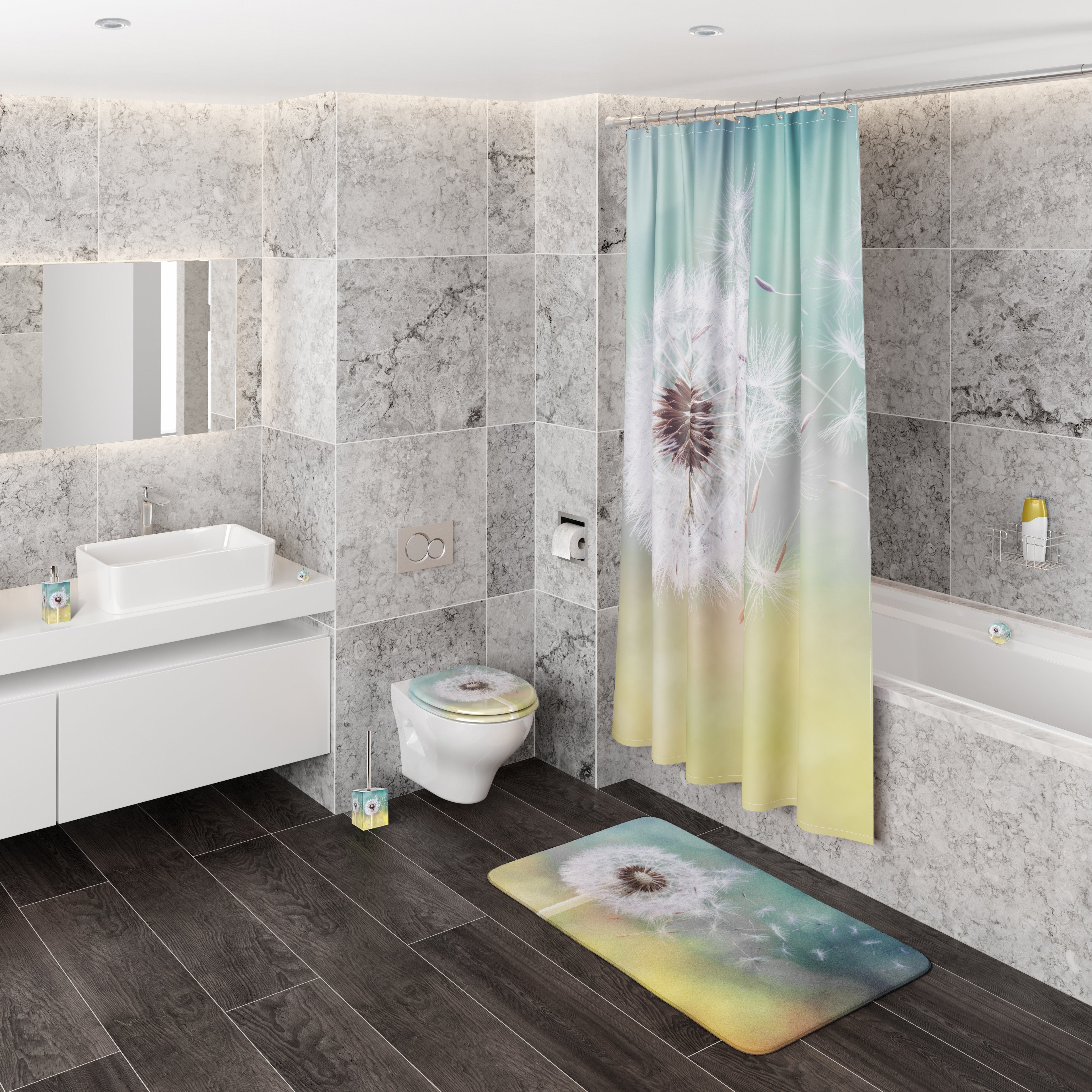 auswechselbarem WC-Bürste stylish, & Pusteblume, WC-Reinigungsbürste Bürstenkopf Sanilo modern mit