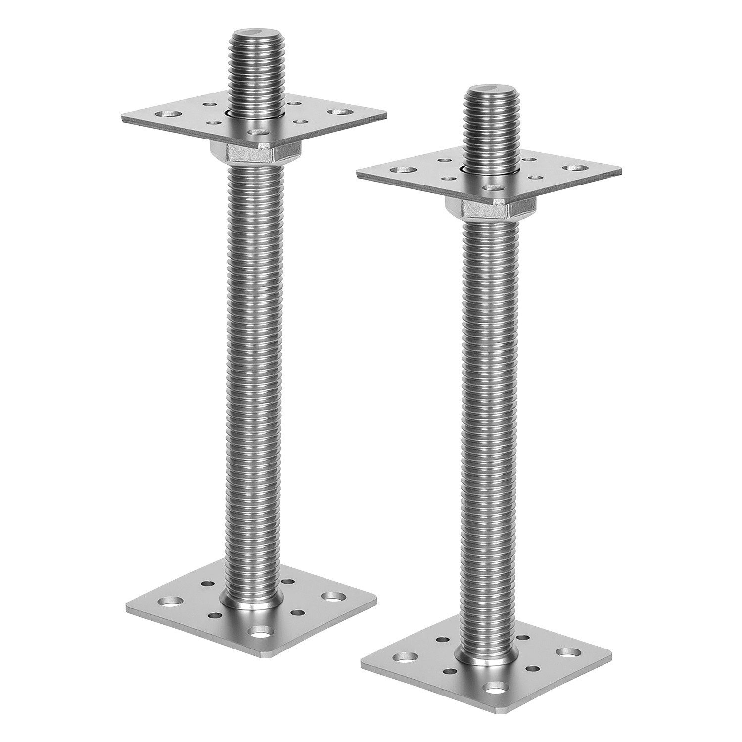 Clanmacy Pfostenträger Pfostenträger höhenverstellbar 30–250 mm – für Zaun, Silber 2PCS