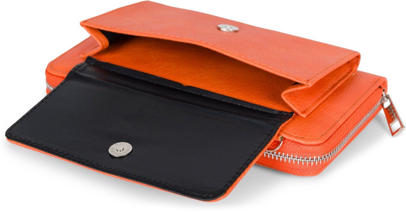 styleBREAKER Smartphonetasche Unifarben Orange Geldbörse mit Handyfach (1-tlg)