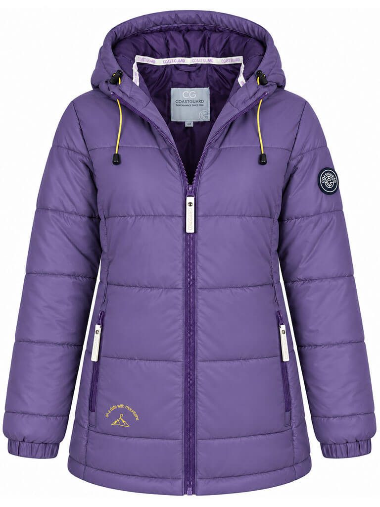 Coastguard Steppjacke Damen Steppjacke reflektierend - Outdoor-Jacke Winterjacke Stepp Reflektierende Optik, Angeschnittene Kapuze, 3 Reißverschlusstaschen