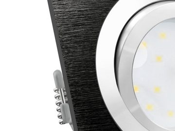 SSC-LUXon LED Einbaustrahler QF-2 LED-Einbauleuchte Alu schwarz schwenkbar flach mit LED-Modul, Extra Warmweiß