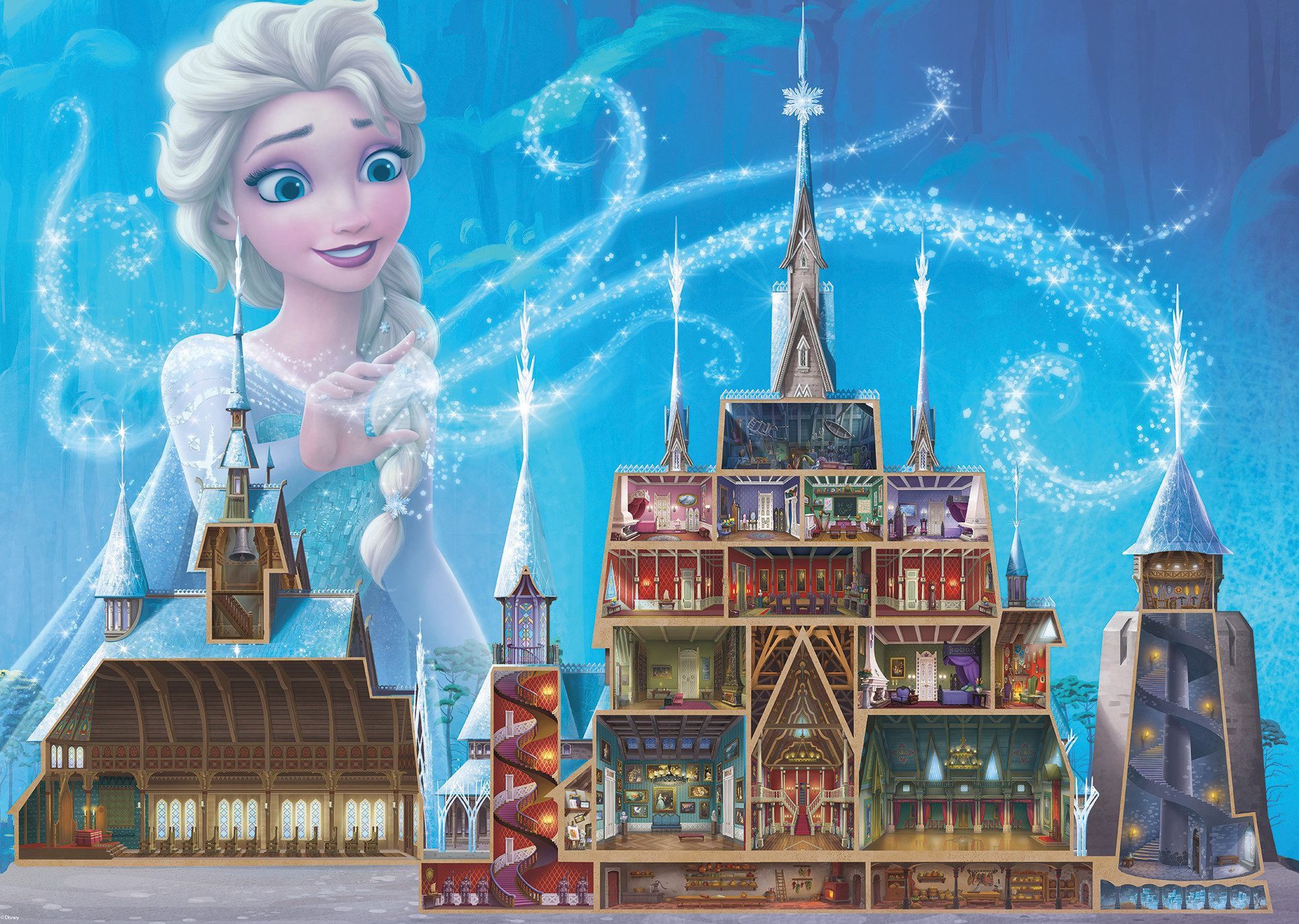 Ravensburger Puzzle Castle Collection - Disney Princess, Elsa, 1000 Puzzlet günstig online kaufen