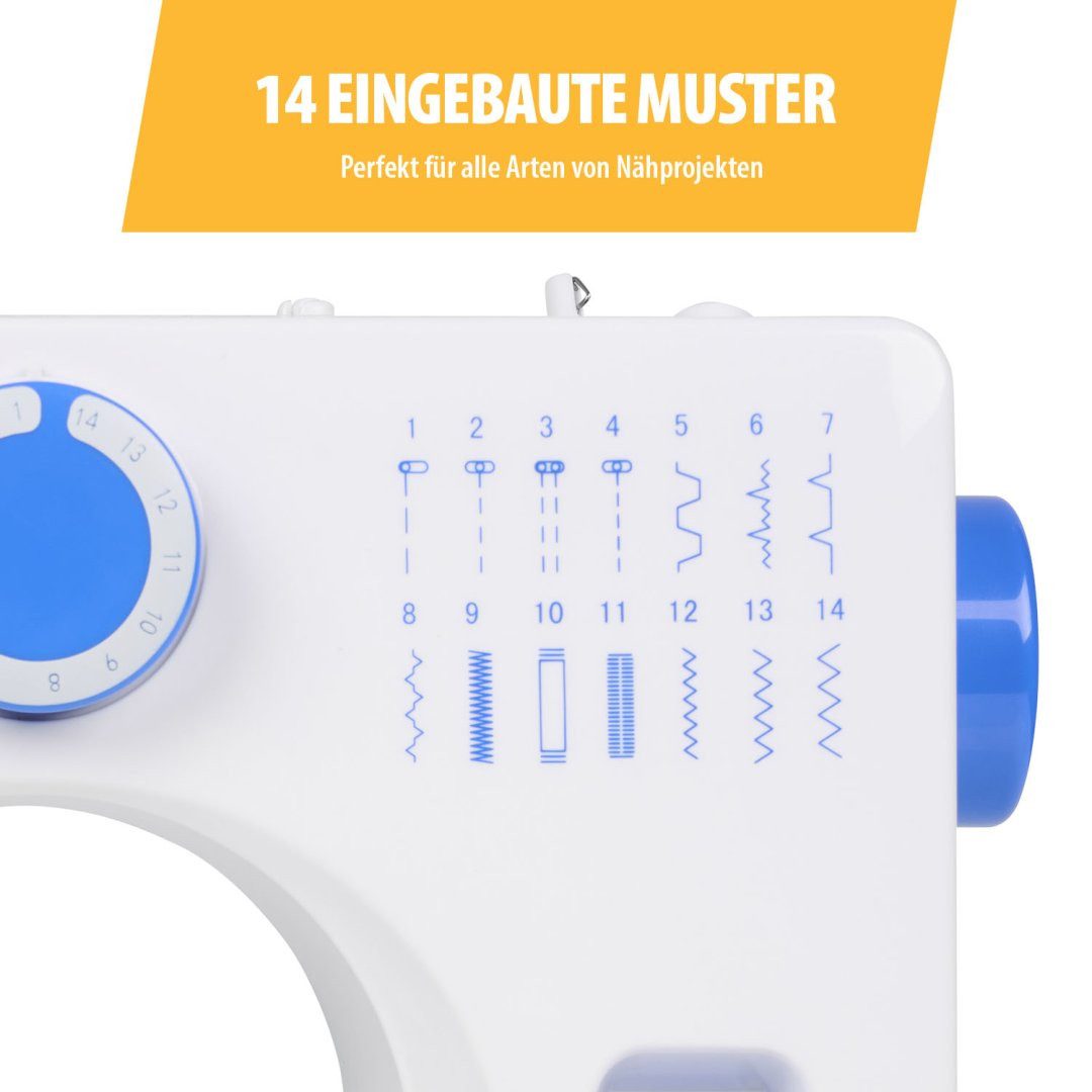 Tristar Nähmaschine Tristar SM-6003 Nähmaschine - 14 integrierte Stiche - Freiarm, 14 eingebaute Muster - Freiarm