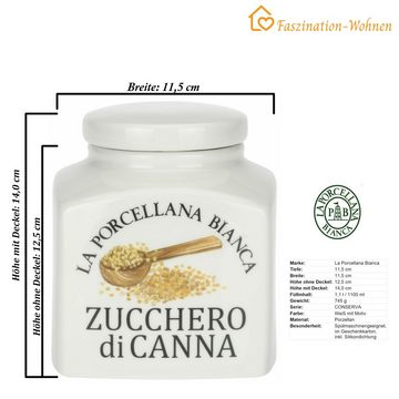 La Porcellana Bianca Vorratsdose Aufbewahrung Zucker Dose Zuckerdose Rohrzucker 1,1l, Porzellan