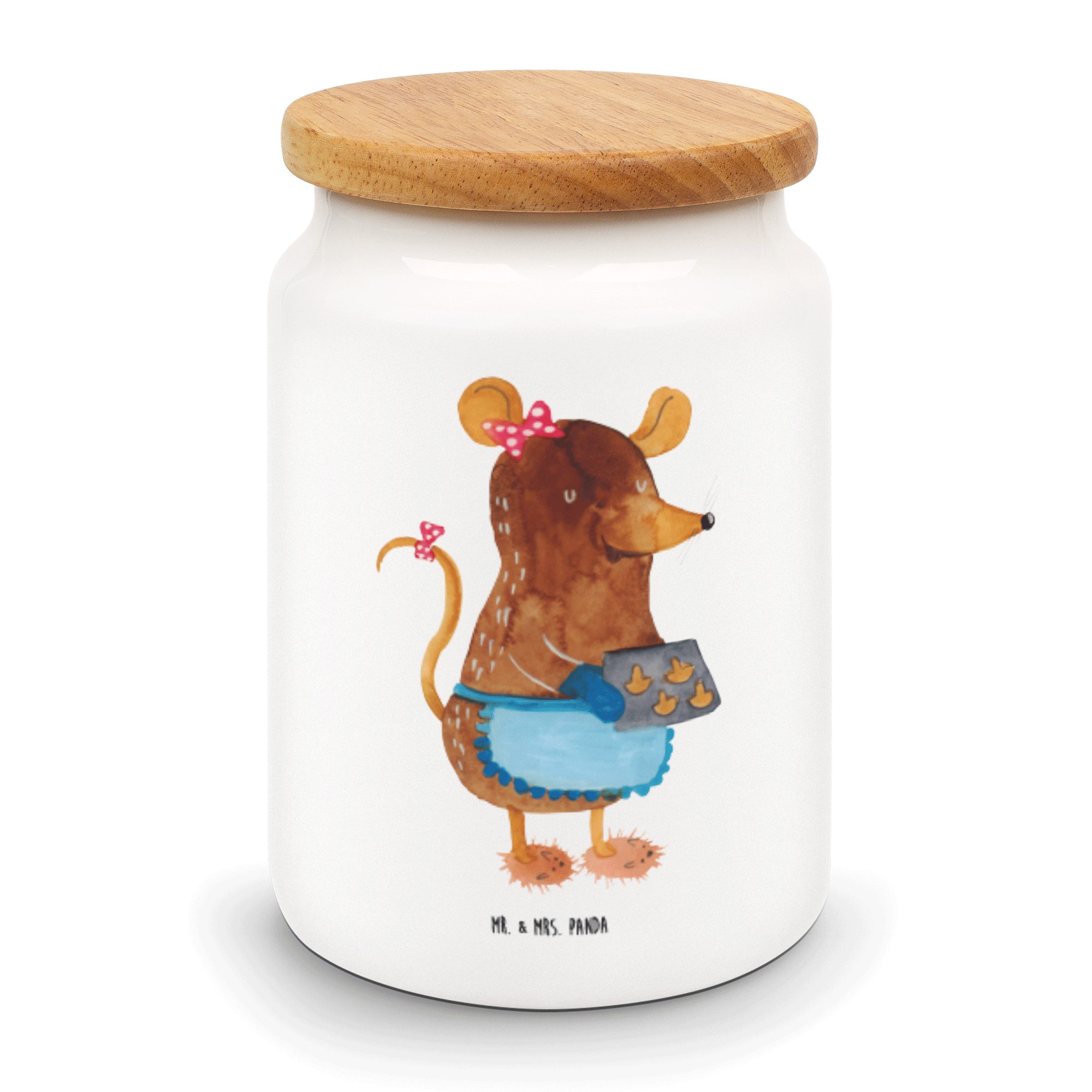 Mr. & Mrs. Panda Vorratsdose (1-tlg) Maus Weiß - Keramik, Geschenk, Vorratsbehälter, Kekse Leckerlidose, - Keksdose