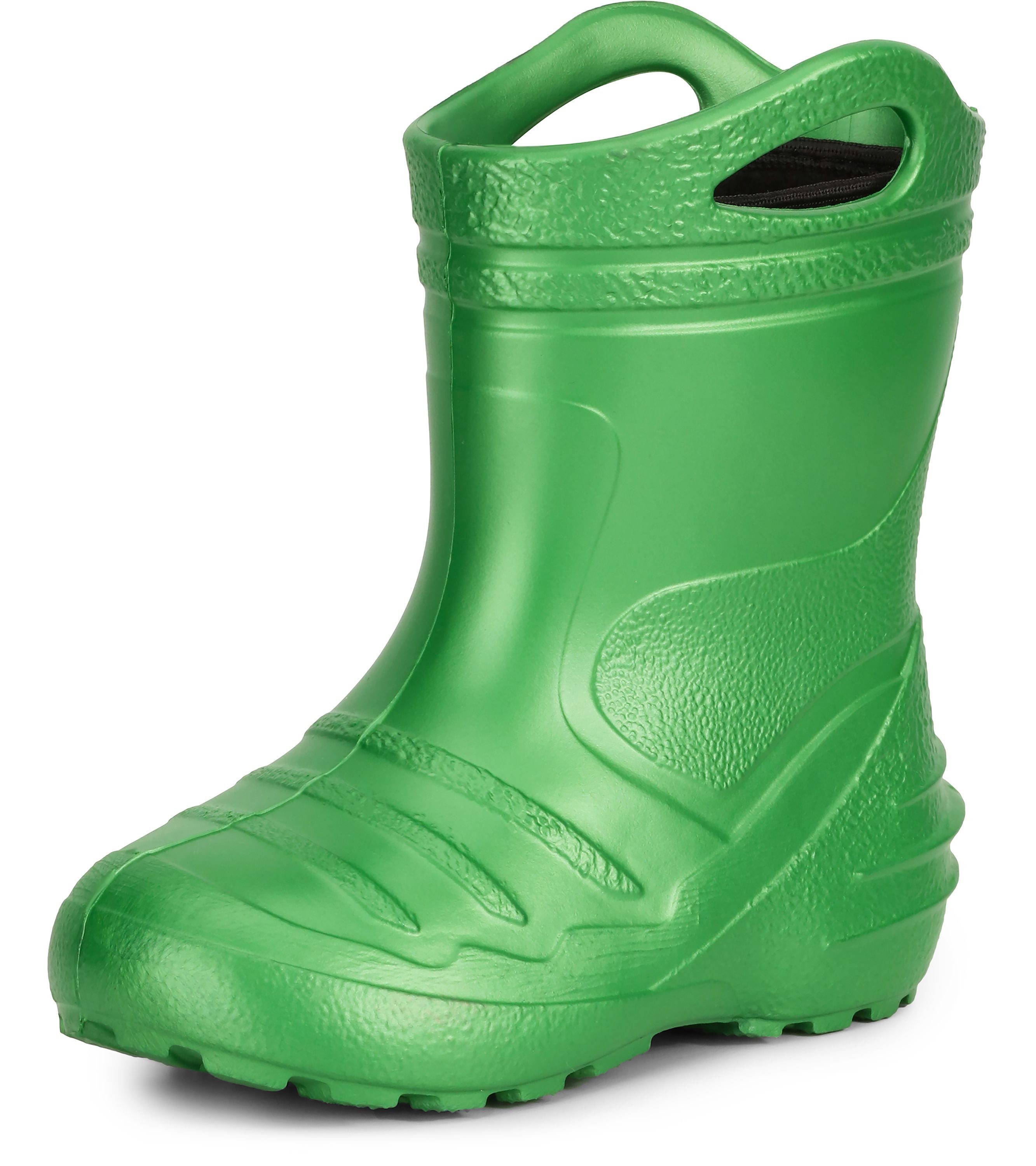 Ladeheid Kinder federleichte EVA Thermo Gummistiefel gefüttert KL051 Gummistiefel Smaragdgrün