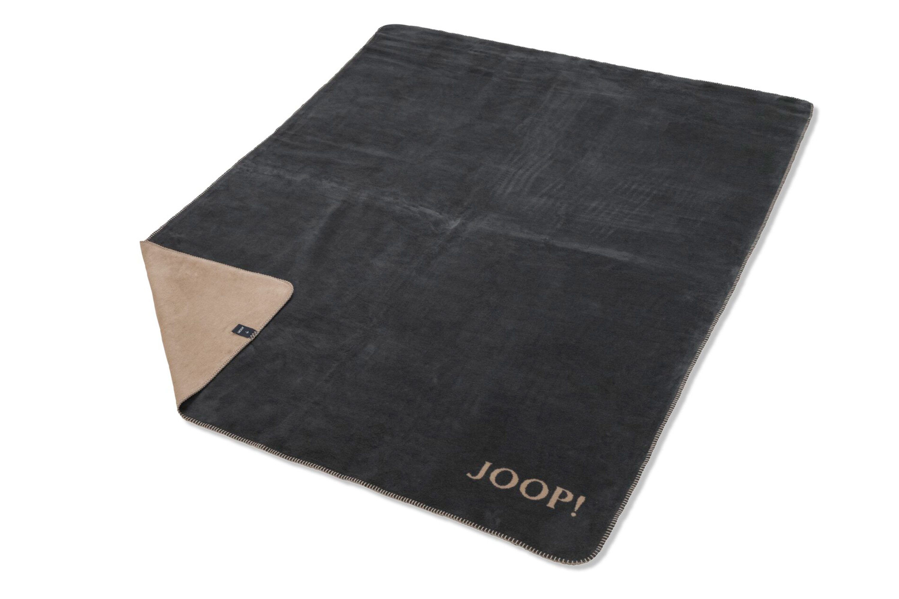 Wohndecke Joop! Wohndecke Kuscheldecke 150x200 cm Doubleface uni anthrazit- günstig online kaufen