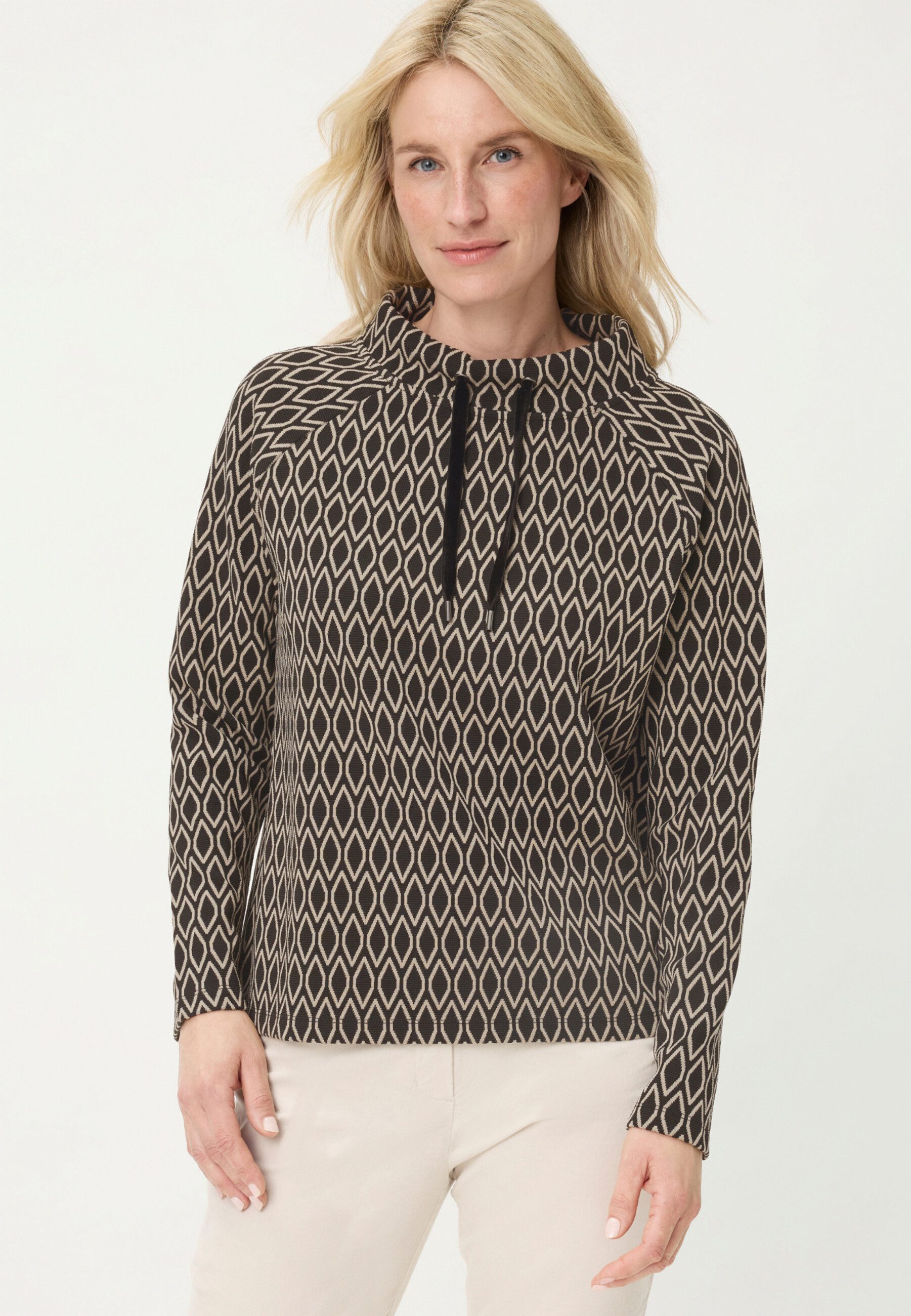 Olsen Sweatshirt mit Turtle-Neck und Bindeband