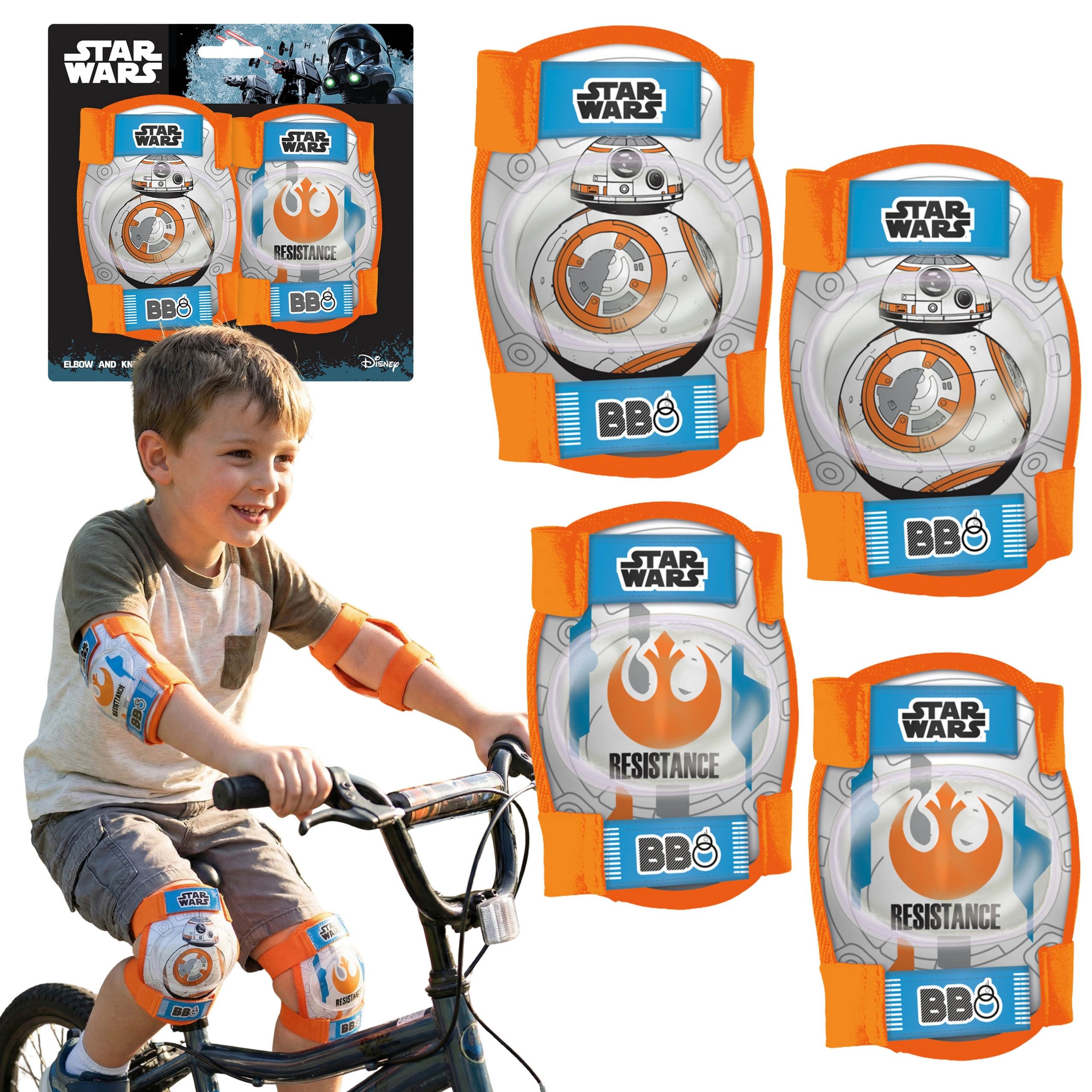 Star Wars Protektoren-Set STAR WARS BB8 Knie- und Ellbogenschützer für Kinder Fahrrad Roller