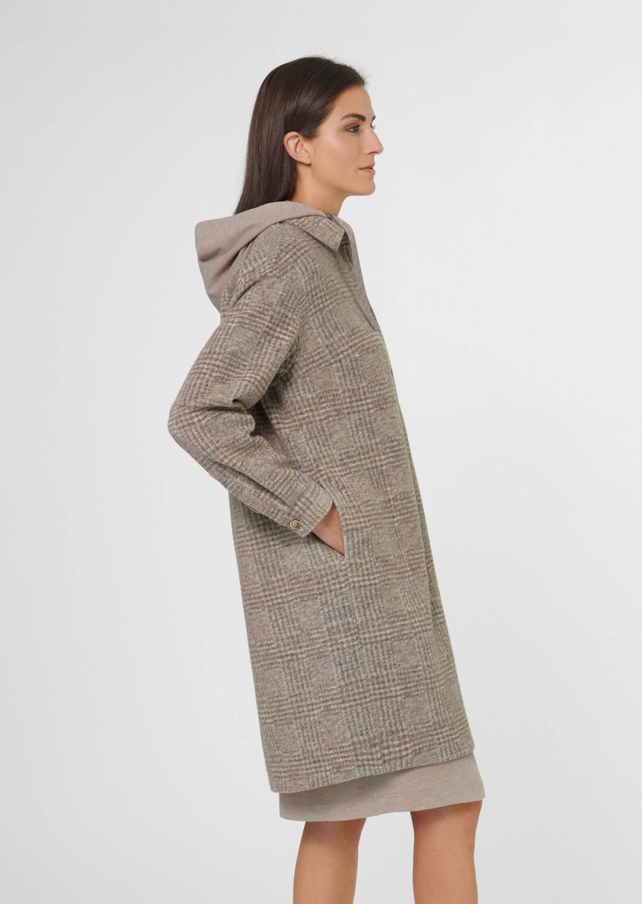 MADELEINE Outdoorjacke Lange Hemdjacke mit Glencheck-Karo