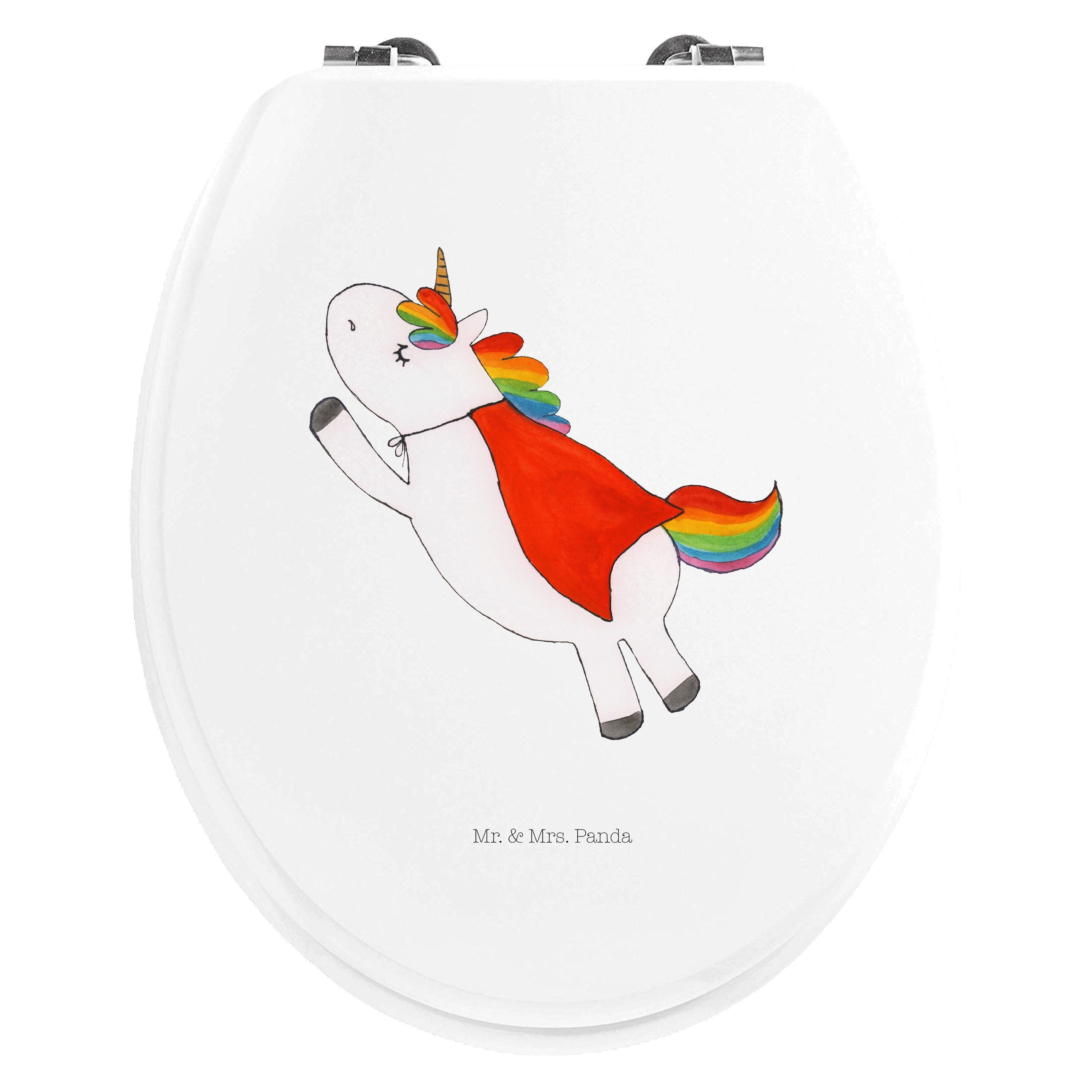 WC-Sitz Einhorn Super - Weiß - Geschenk, Klodeckel, Einhorn Deko, Superheld