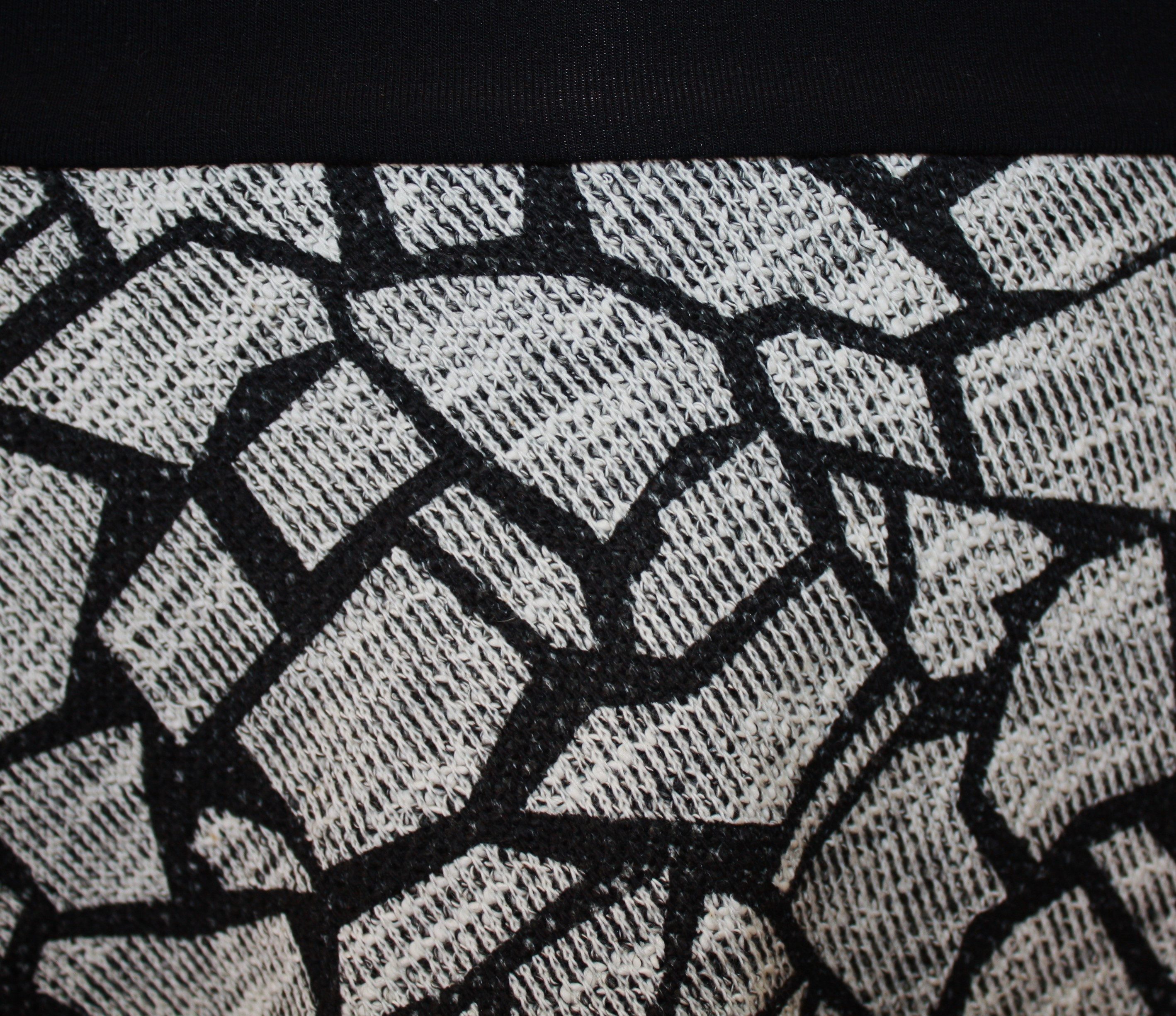dunkle design A-Linien-Rock Strick Ecru Schwarz günstig online kaufen