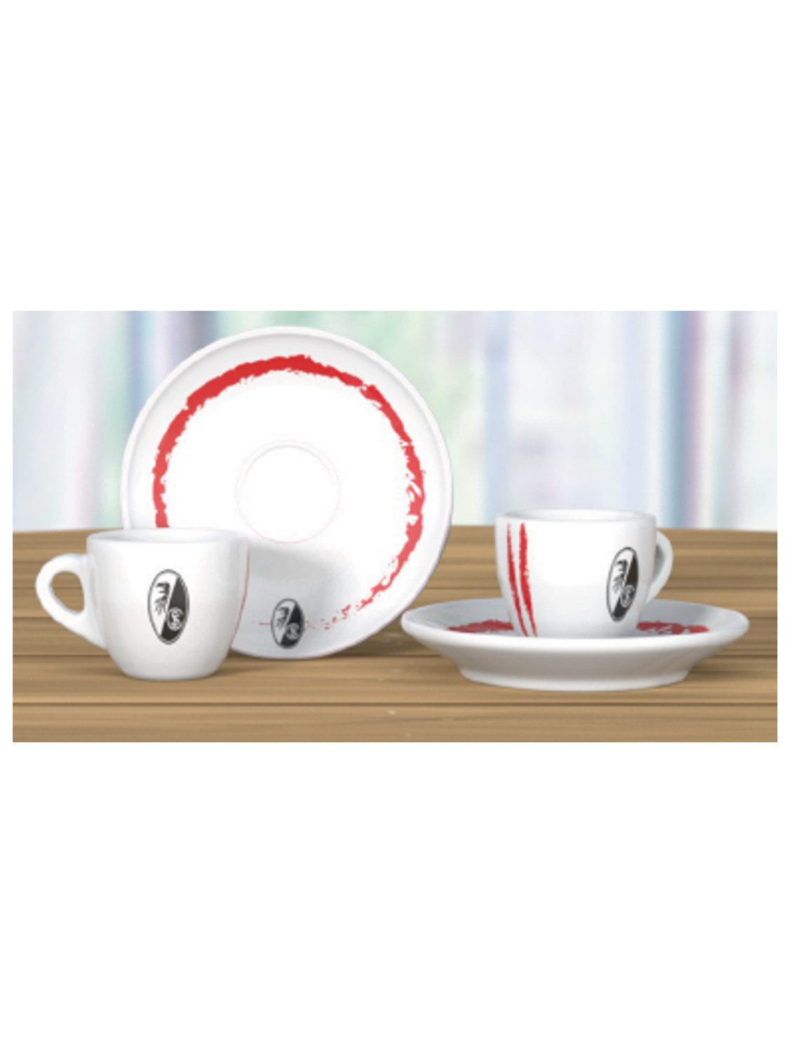 SC Freiburg Küchenorganizer-Set SC Freiburg Espresso Set "weiß-rot"