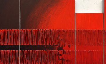 WandbilderXXL Gemälde Burning Red 200 x 70 cm, Abstraktes Gemälde, handgemaltes Unikat