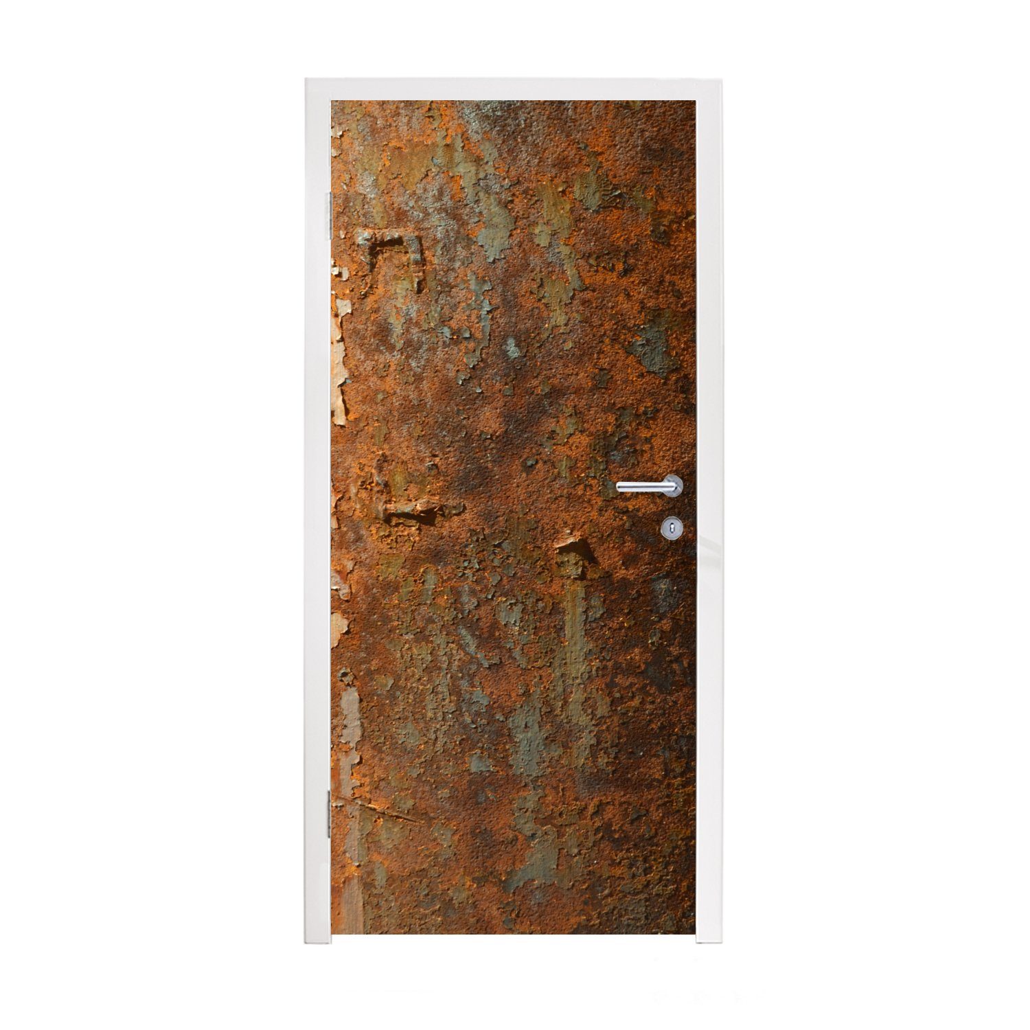 MuchoWow Türtapete Rost - Eisen - Gelb, Matt, bedruckt, (1 St), Fototapete für Tür, Türaufkleber, 75x205 cm | Türtapeten