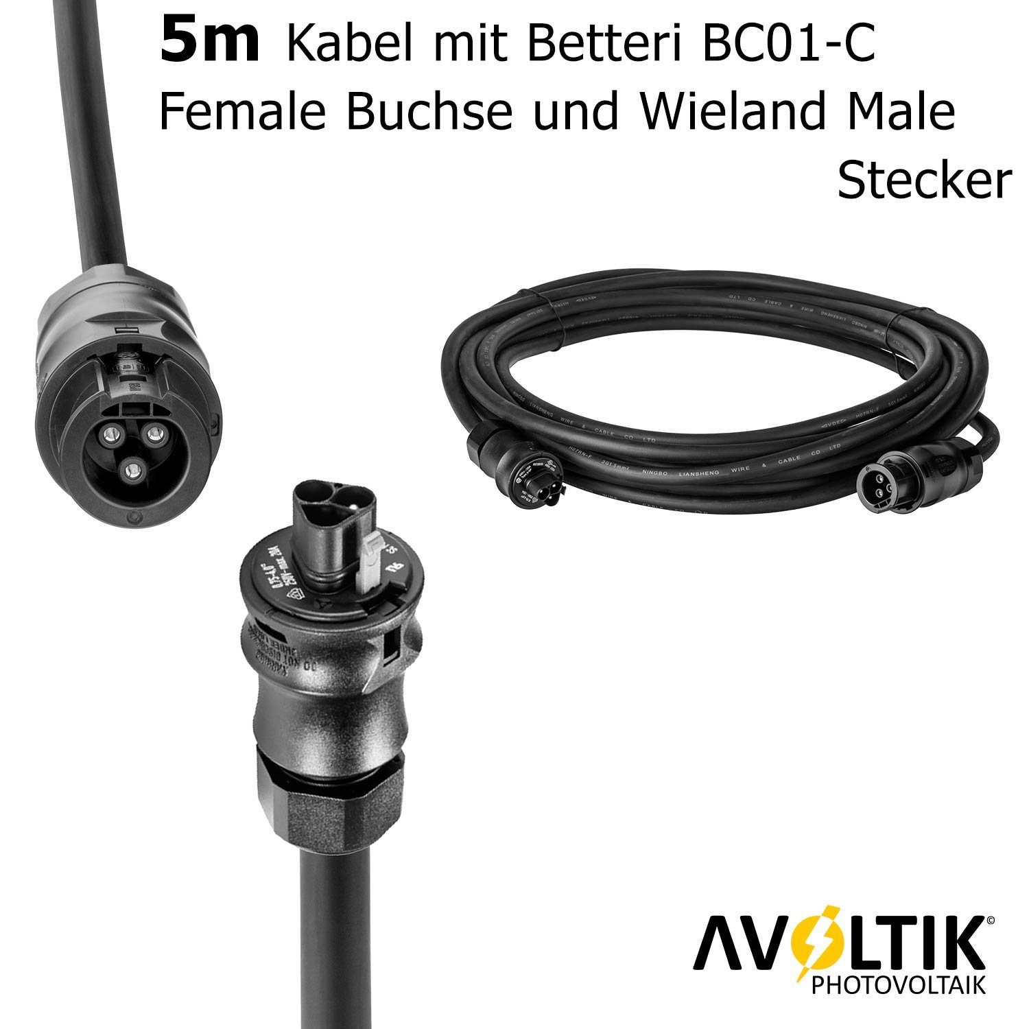 avoltik Wechselrichter Solarkabel 5M 10M Betteri BC01 auf Wieland Stecker Solar Kabel PV, (Solarkabel 5M 10M Betteri BC01 auf Wieland Stecker Solar Kabel PV, Solarkabel 5M 10M Betteri BC01 auf Wieland Stecker Solar Kabel PV), Solarkabel 5M 10M Betteri BC01 auf Wieland Stecker Solar Kabel PV