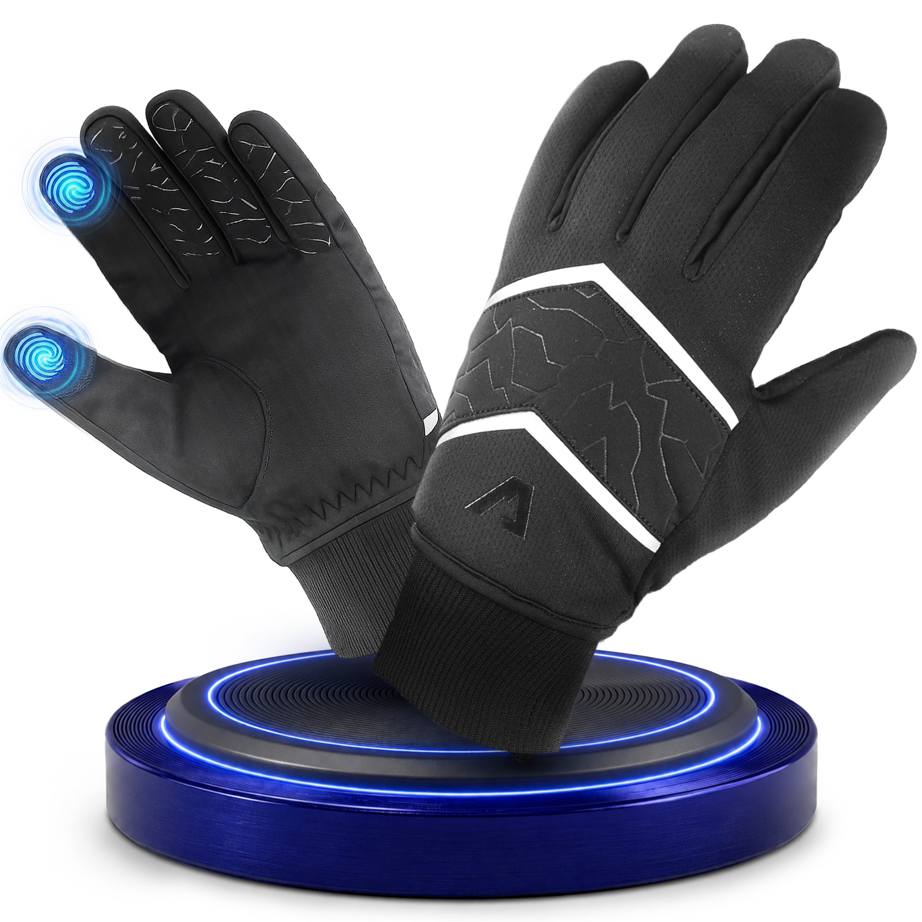Alpensattel Fahrradhandschuhe PolarTherm Winter Handschuhe (Handschuhset, 1-St., Thermofleece und Touchfunktion) warm, wasserdicht & touchscreenfähig