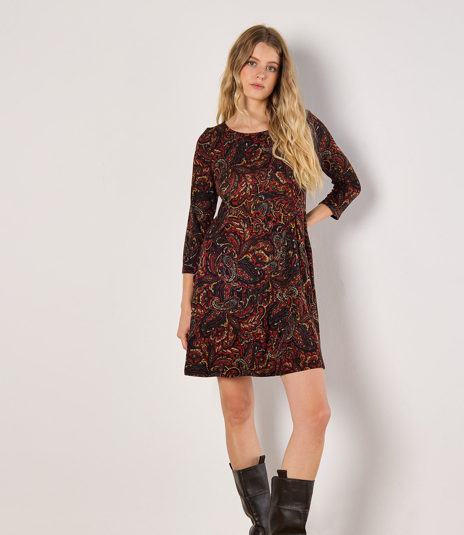 Apricot Skaterkleid Minikleid, mit Paisleymuster günstig online kaufen